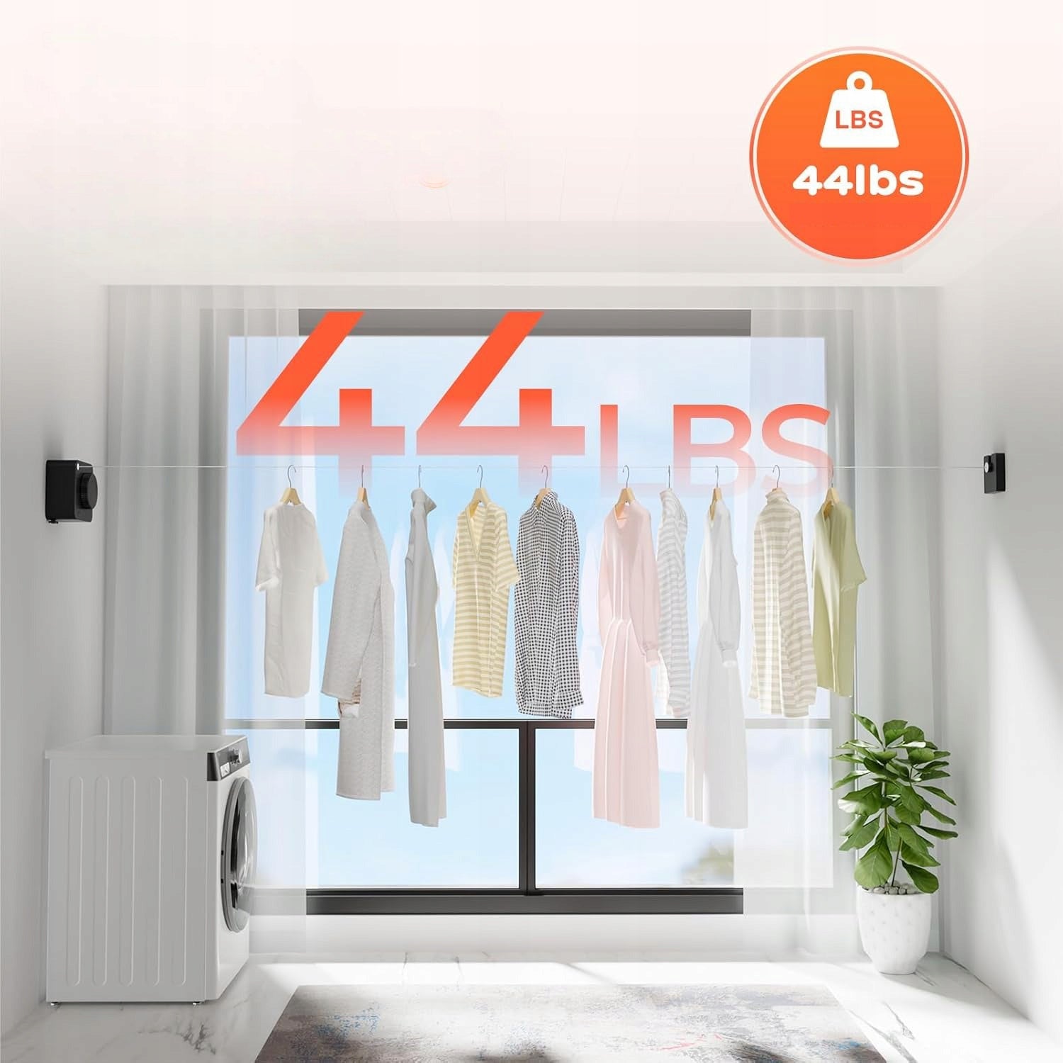 STRING CORD STEEL STRETCH WALL FOR CLOTHES LAUNDRY UNDERWEAR 4,6M Weight 0.46 kg