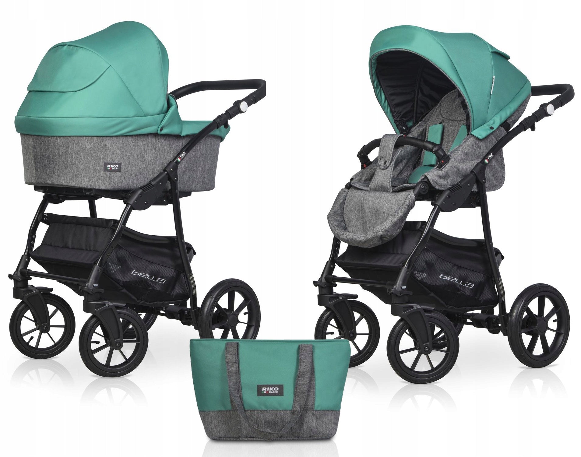 STROLLER 2IN1 CHILDREN BELLA RIKO BASIC PUMPED WHEELS WARMER BAG SET
