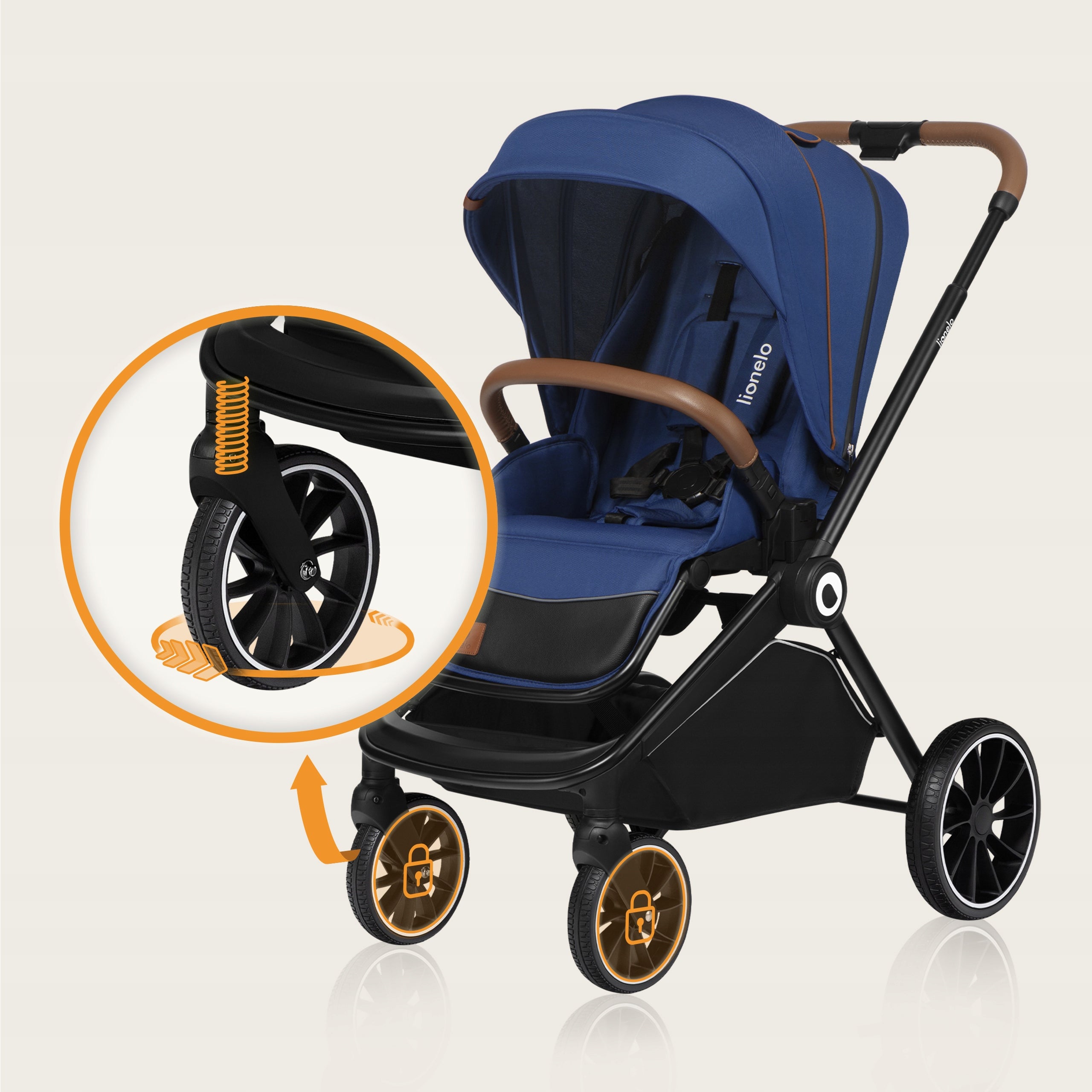STROLLER 2in1 Lightweight Stroller Gondola Front Rear Lionelo Mica Manufacturer code LO-MIKA 2 IN 1 BLUE NAVY
