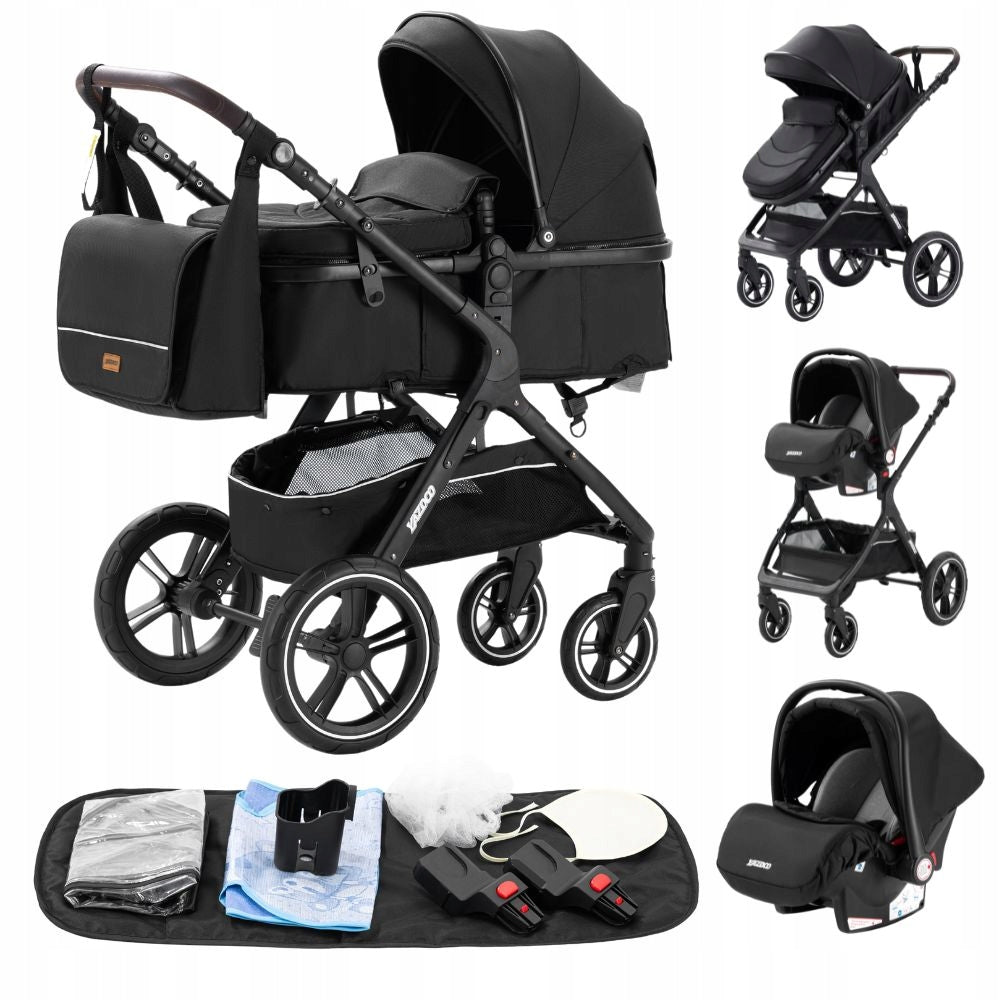 STROLLER 4IN1 BLACK GONDOLA STROLLER SEAT AKCESORIA RICH EQUIPMENT