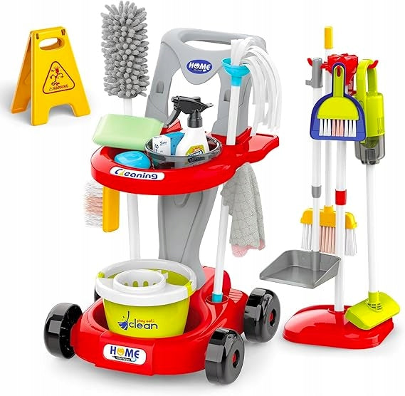 STROLLER CLEANING KIT FOR KIDS ROLE PLAY RED Brand deAO