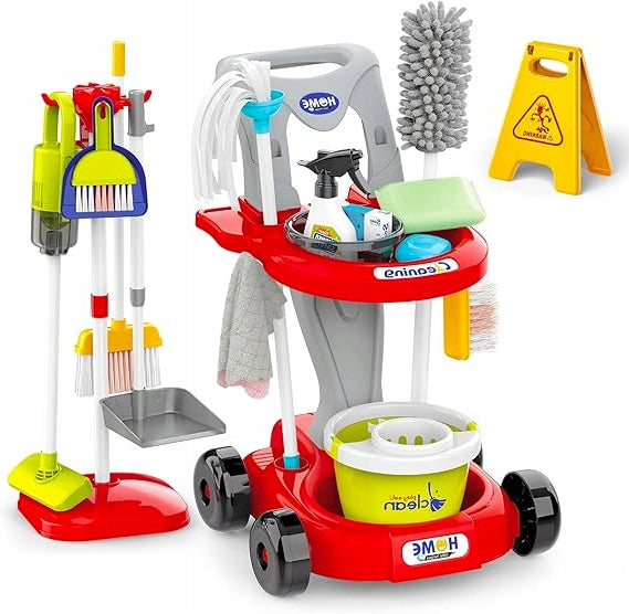 STROLLER CLEANING KIT FOR KIDS ROLE PLAY RED