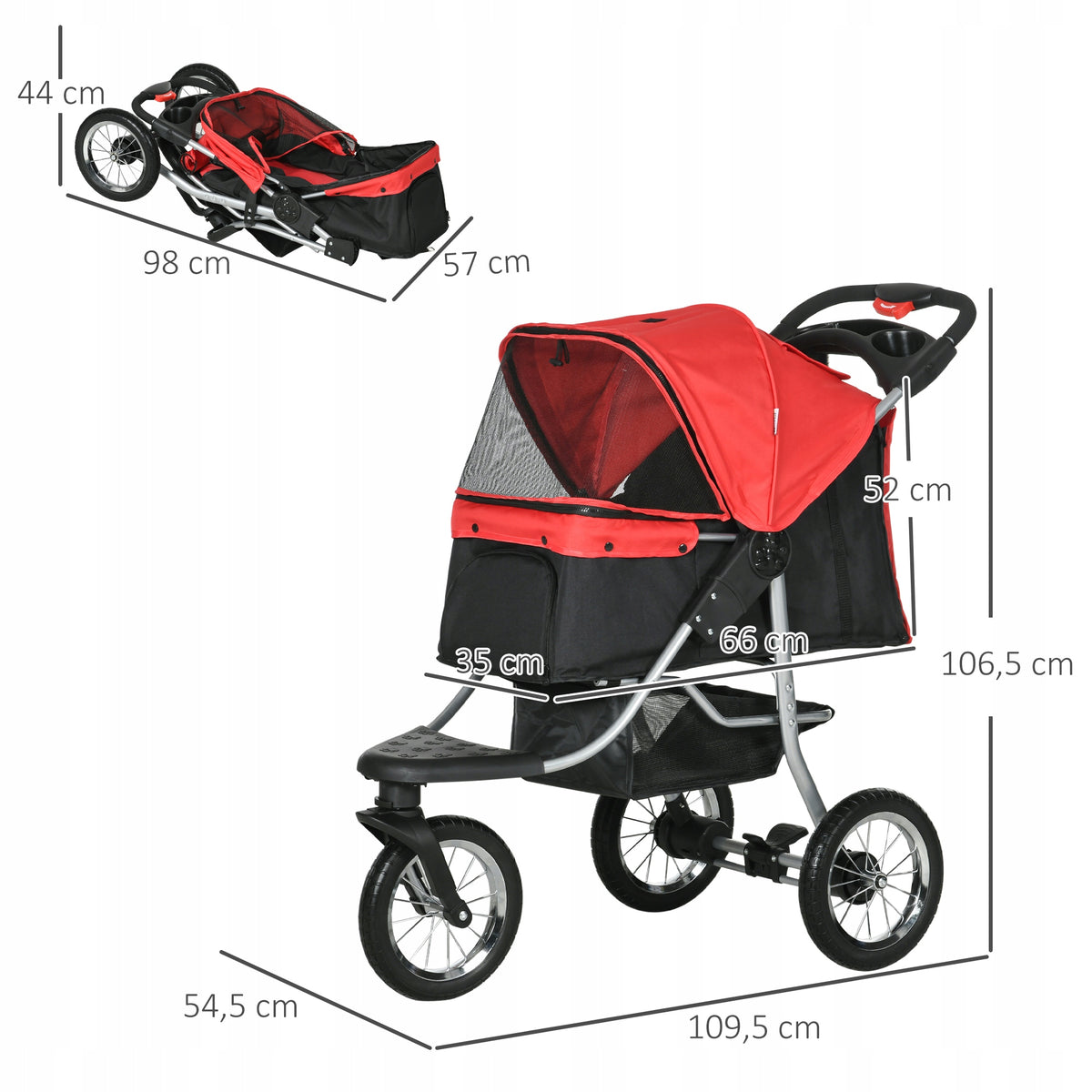 STROLLER FOR SMALL MEDIUM CAT DOG TRANSPORTER 10kg STROLLER Packaging status original