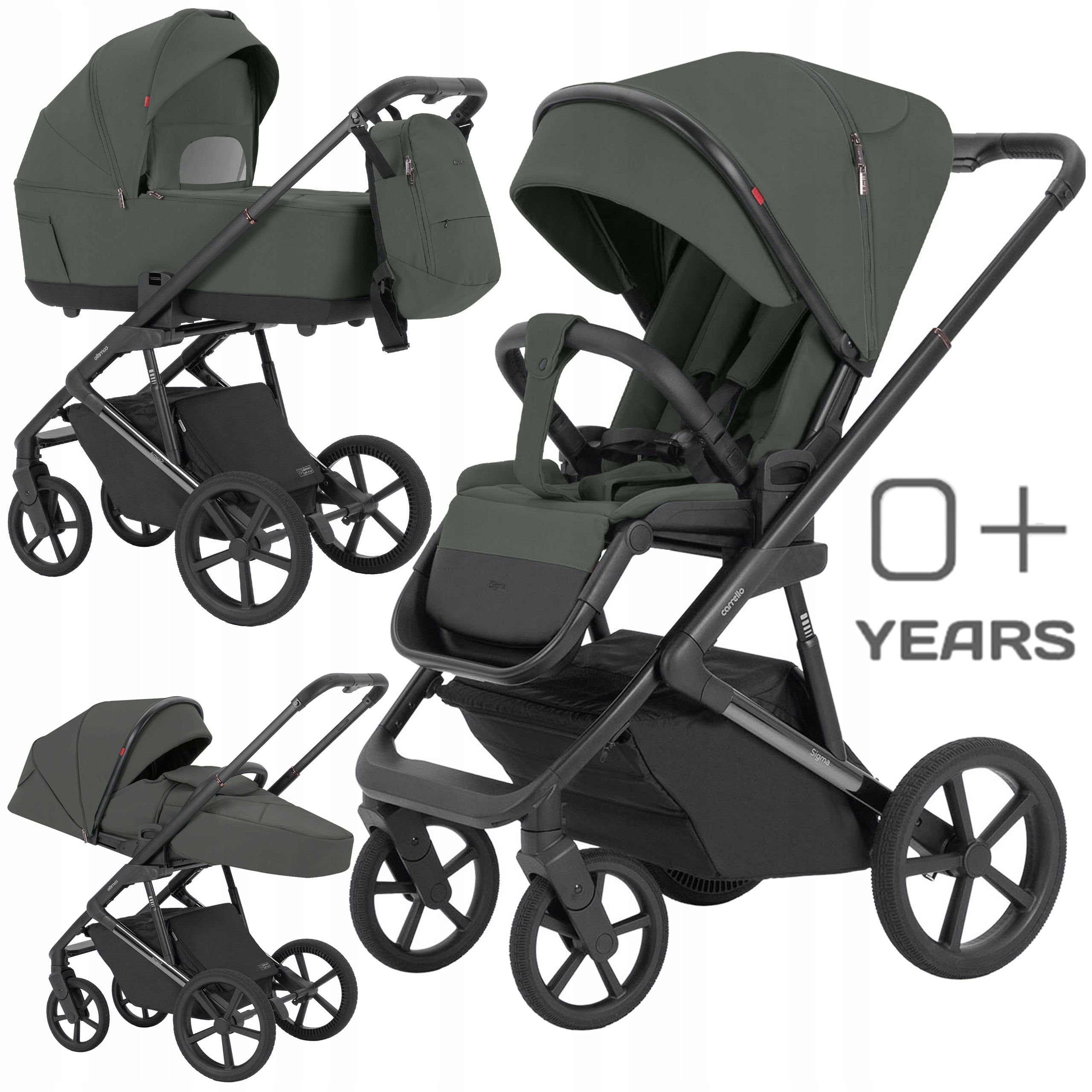 STROLLER + GONDOLA RETRACTABLE SEAT 2in1 LARGE WHEELS SIGMA 22 KG