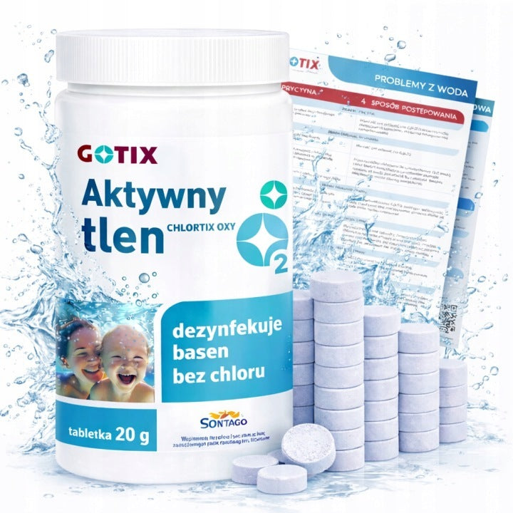 STRONG ACTIVE OXYGEN for swimming pool jacuzzi spa WITHOUT CHLORINE 1kg tablets 50x20g
