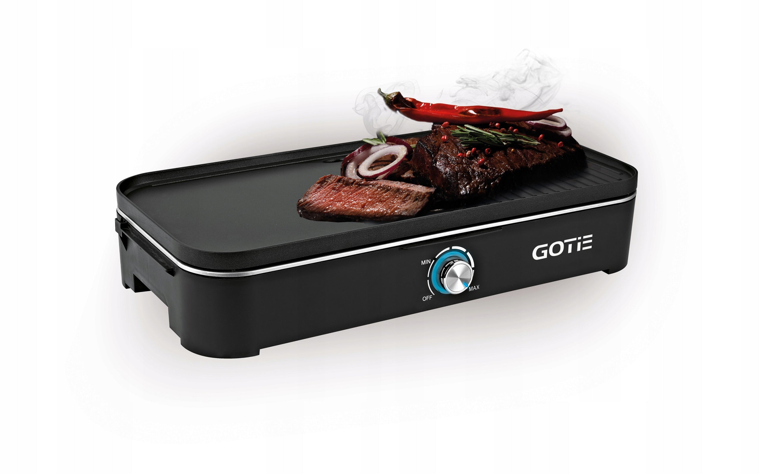 STRONG ELECTRIC GRILL FOR VEGETABLE MEAT TOASTER GOTIE GGE-2200 Dominant color silver/gray