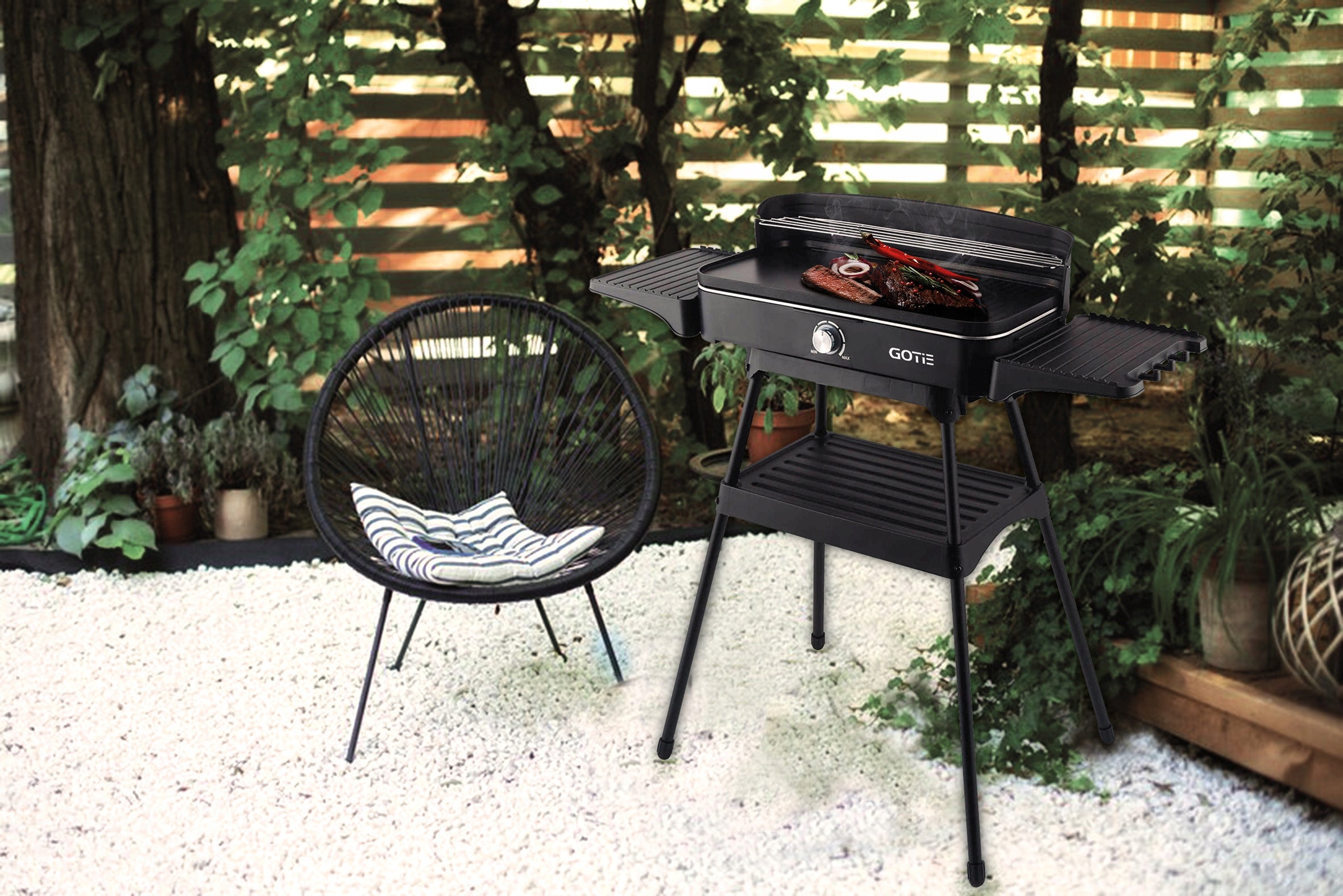 STRONG ELECTRIC GRILL FOR VEGETABLE MEAT TOASTER GOTIE GGE-2200 Power 2500 W