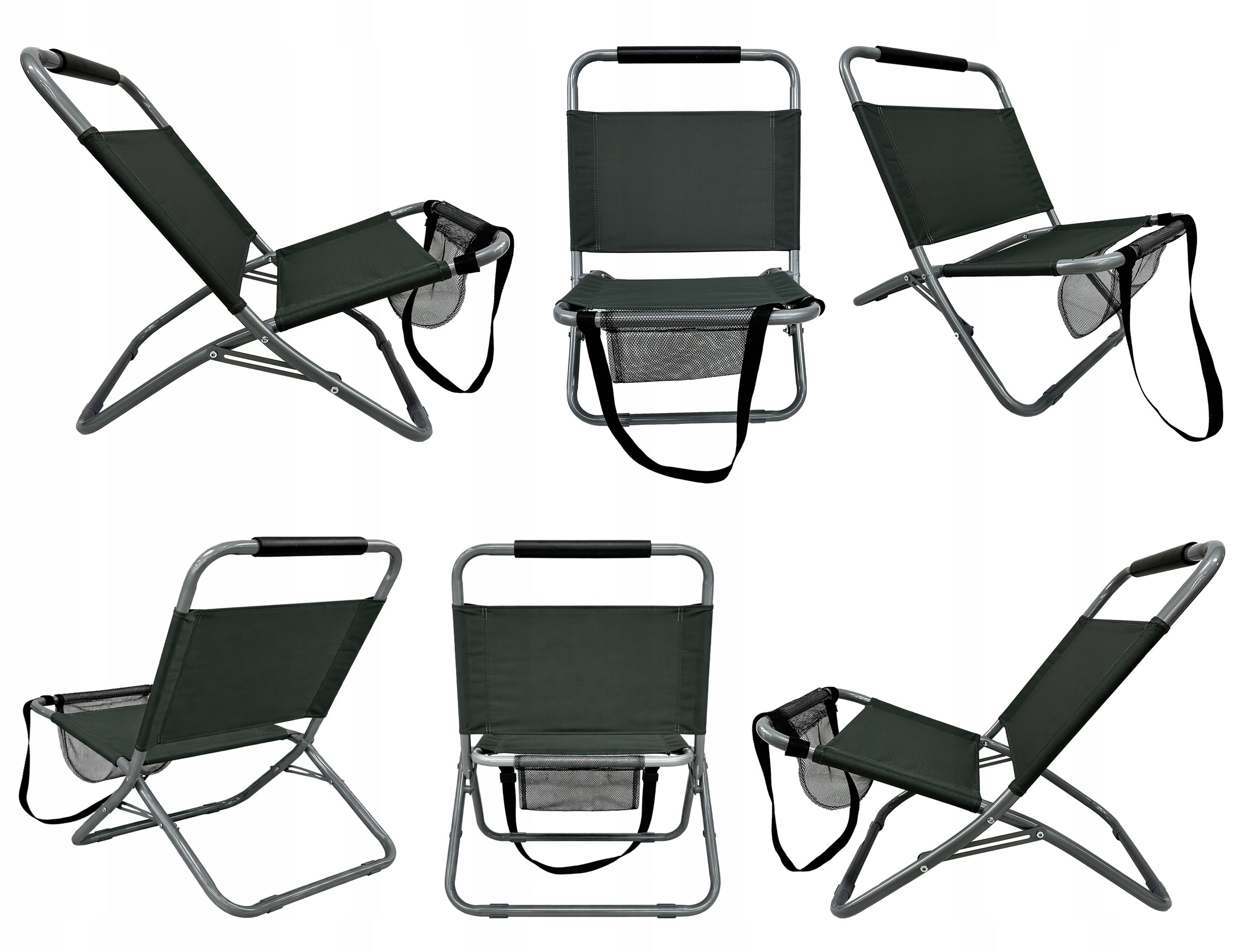 STRONG FOLDING COMFORTABLE CAMPING CHAIR LOUNGER LUIS C. GREY Brand Kontrast