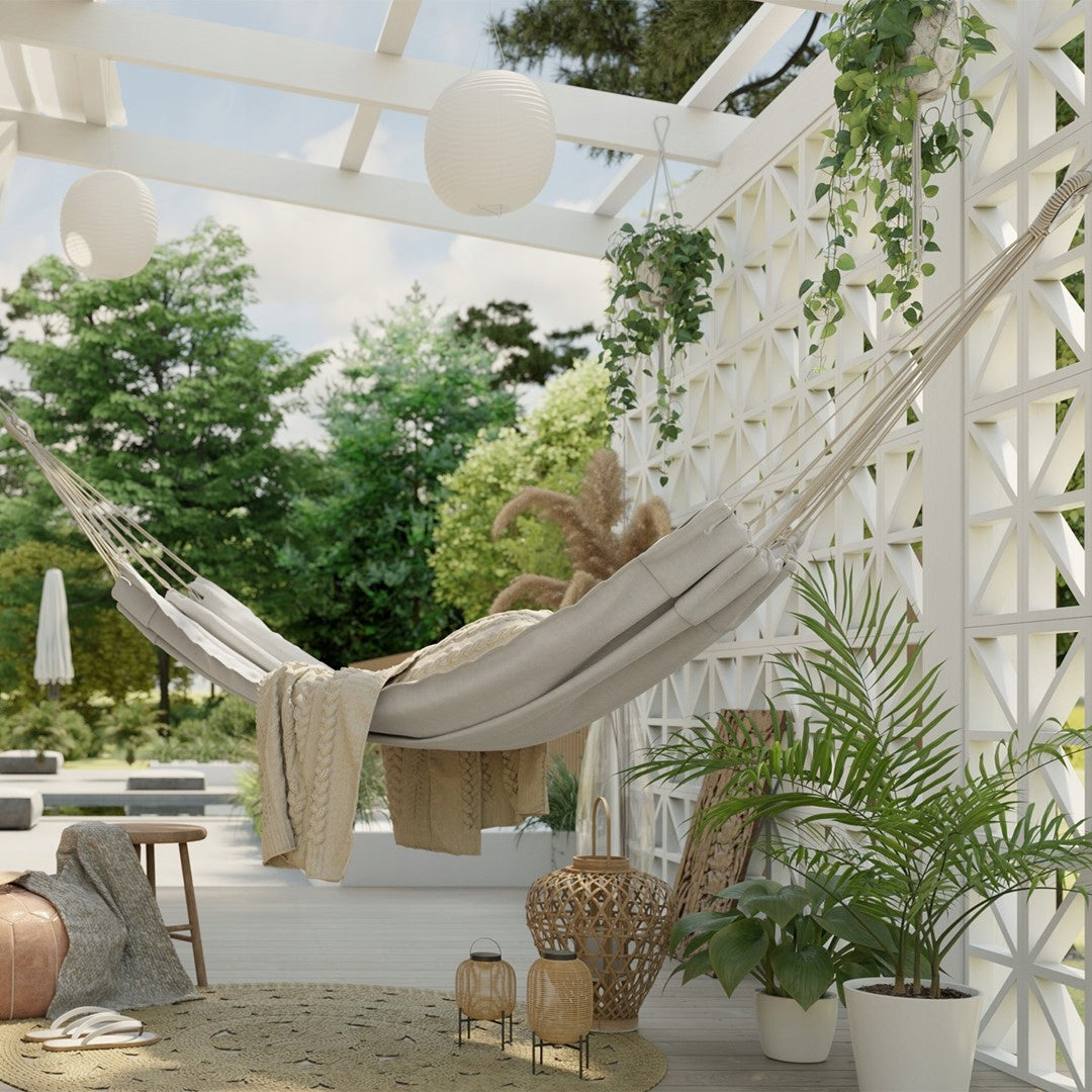 STRONG GARDEN HAMMOCK HIKING SWING REINFORCED 150kg 240cm + LINKS Packaging status original