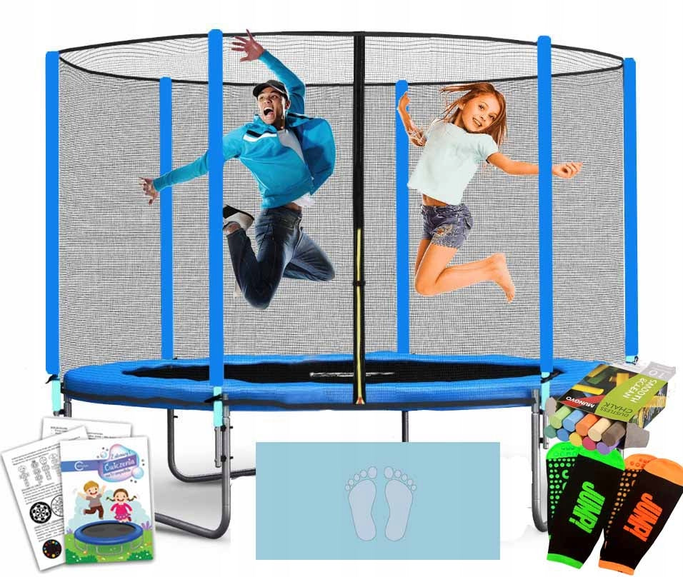 STRONG GARDEN TRAMPOLINE FOR CHILDREN HARDENED STEEL SOLID 180KG + FREEBIES