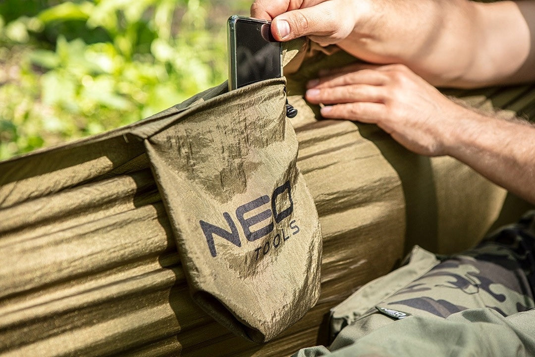 STRONG HAMMOCK 200KG GARDEN SURVIVAL TOURIST NEO TOOLS Color green