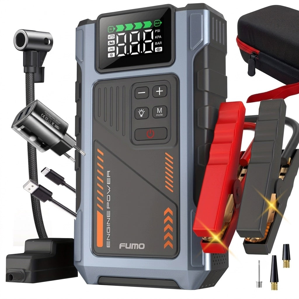 STRONG JUMP STARTER BOOSTER 6000A WITH COMPRESSOR 10BAR STARTER 12V