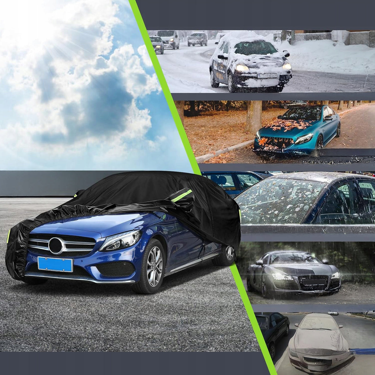 STRONG LARGE COVER WATERPROOF PEVA TARPAULIN WINTER CAR AUTO SUV Manufacturer no brand