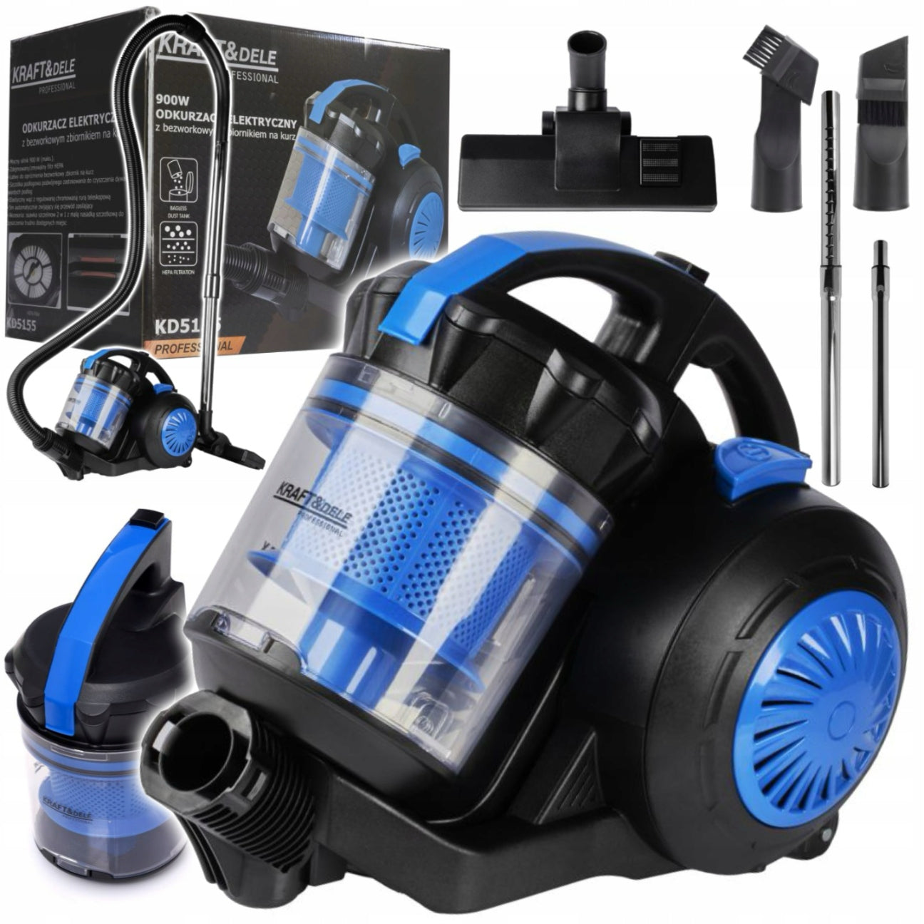 STRONG LIGHTWEIGHT BAGLESS HOUSEHOLD CYCLONE VACUUM CLEANER 5M FILTER SMALL POWERFUL