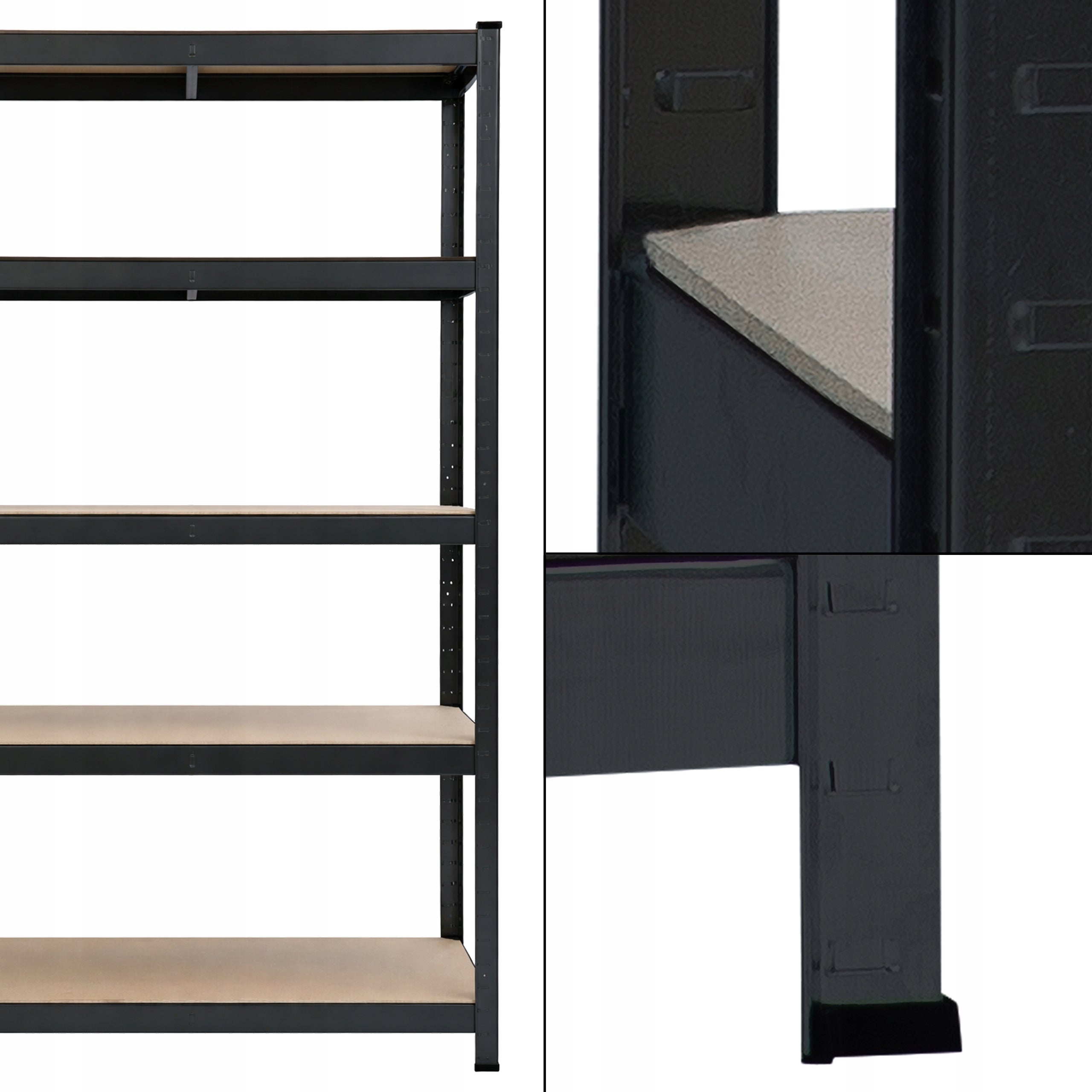 STRONG METAL STORAGE RACK 180x90x40cm CABINET SHELF GARAGE BLACK Manufacturer code Meb001870