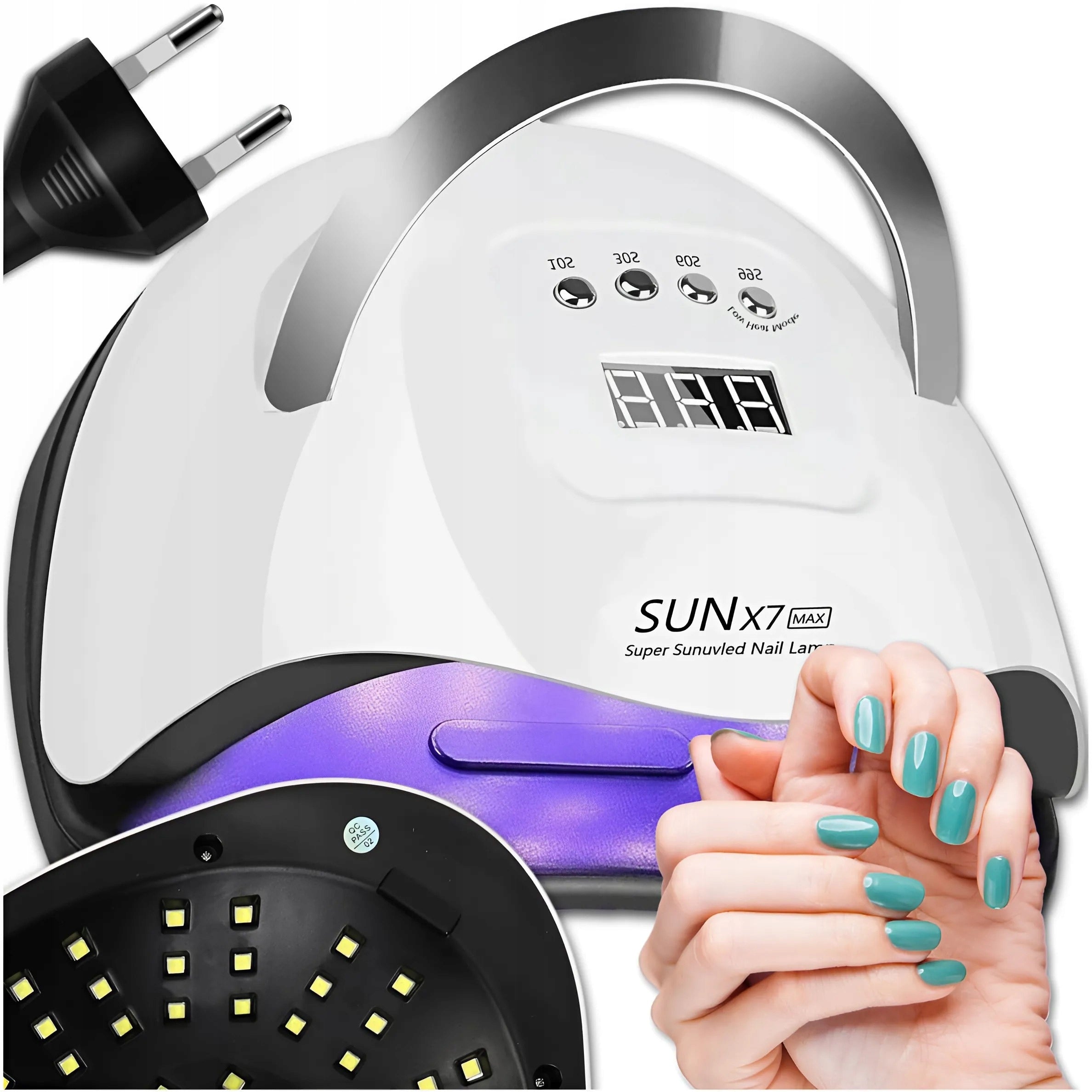 STRONG NAIL LAMP HYBRID UV LED GELS WITH LCD SENSOR WITH HANDLE 220W Packaging status original