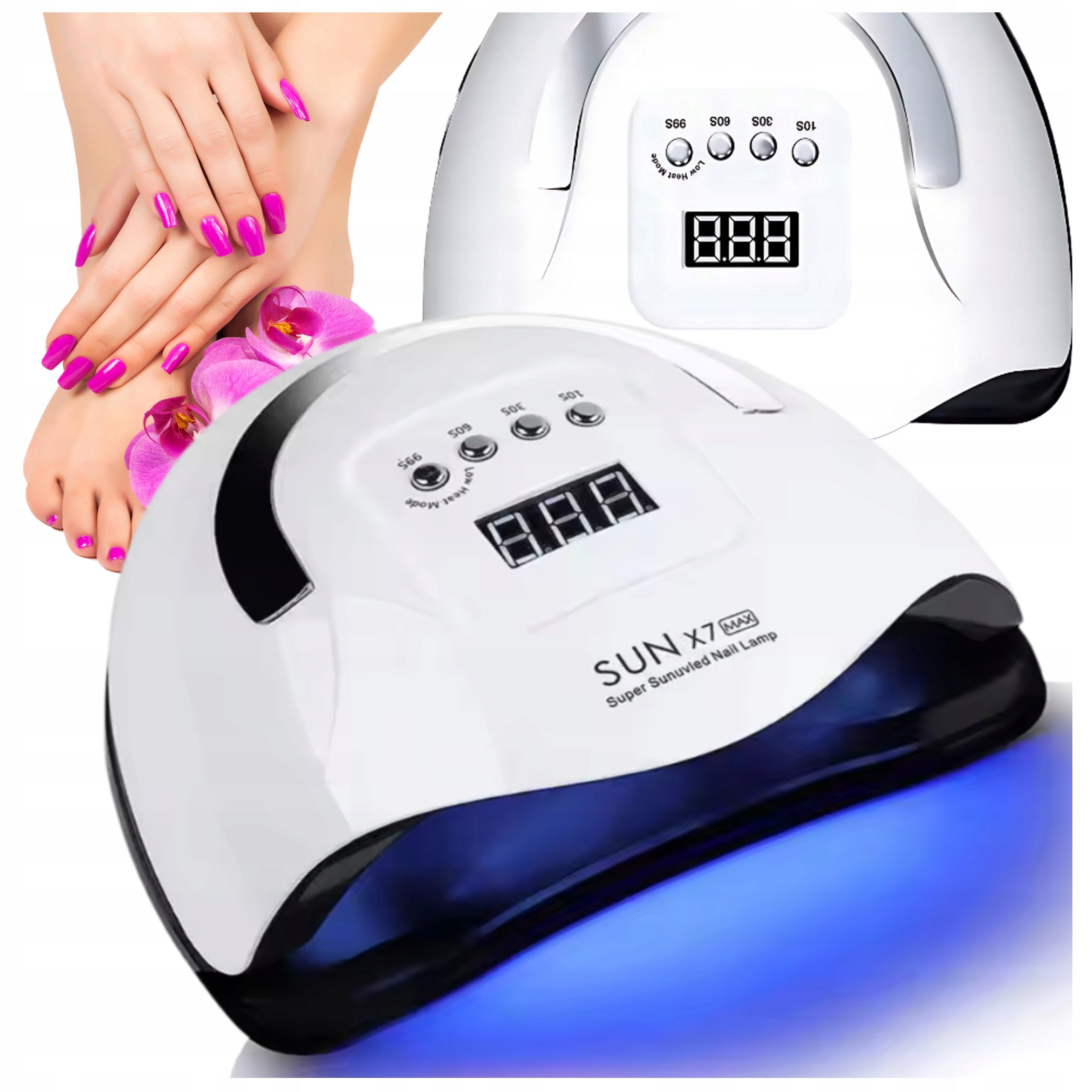 STRONG NAIL LAMP HYBRID UV LED GELS WITH LCD SENSOR WITH HANDLE 220W
