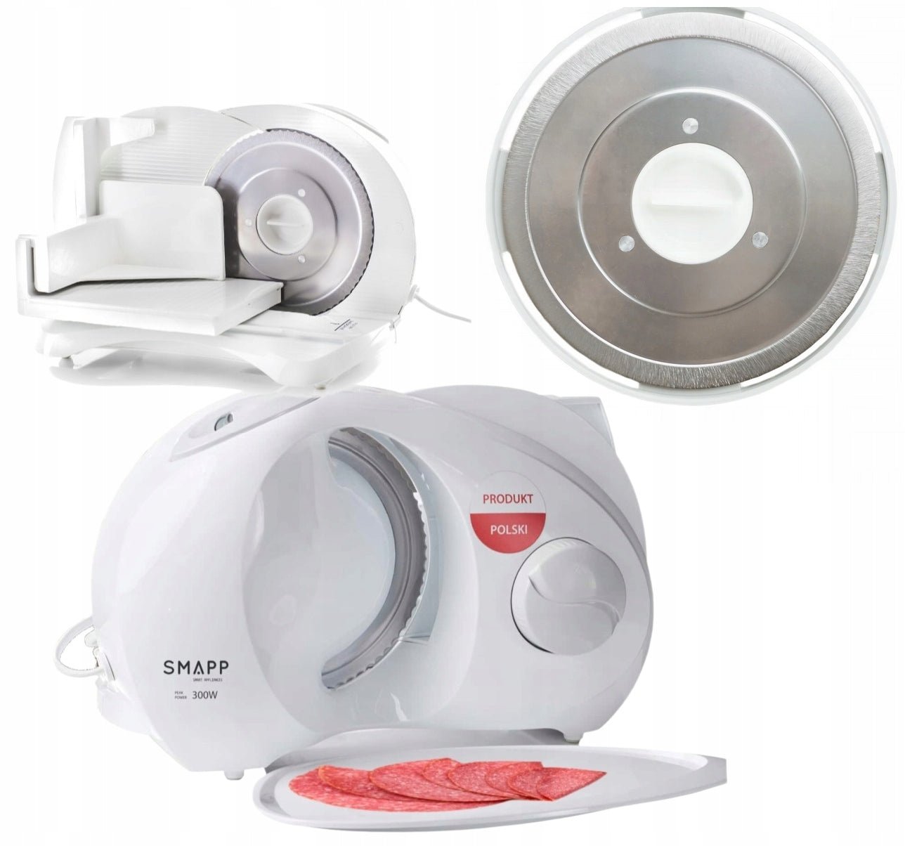 STRONG SLICER FOR BREAD MEAT CHEESE Poland SMAPP 294.5 300W 2x KNIFE
