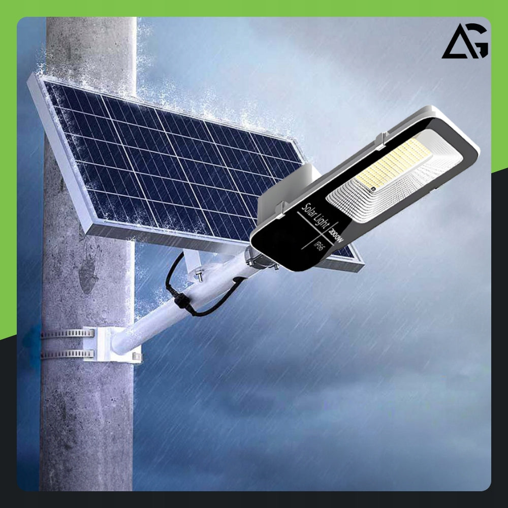 STRONG SOLAR GARDEN LAMP STREET LAMP LED OUTDOOR HOLDER 2000W Manufacturer code PANEL SŁUP CZUJNIK ZMIERZCHU DO OGRODU PILOT