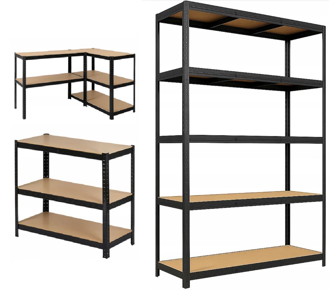 STRONG Storage Rack Metal BLACK Basement 5 Shelves 875 Kg 180x90x40 cm Manufacturer Anytech