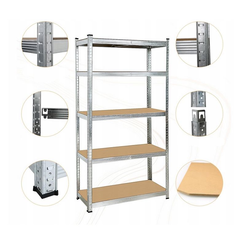 STRONG Storage Rack Metal Garage Basement 5 Shelves 875 Kg 180x50x40cm Packaging status original
