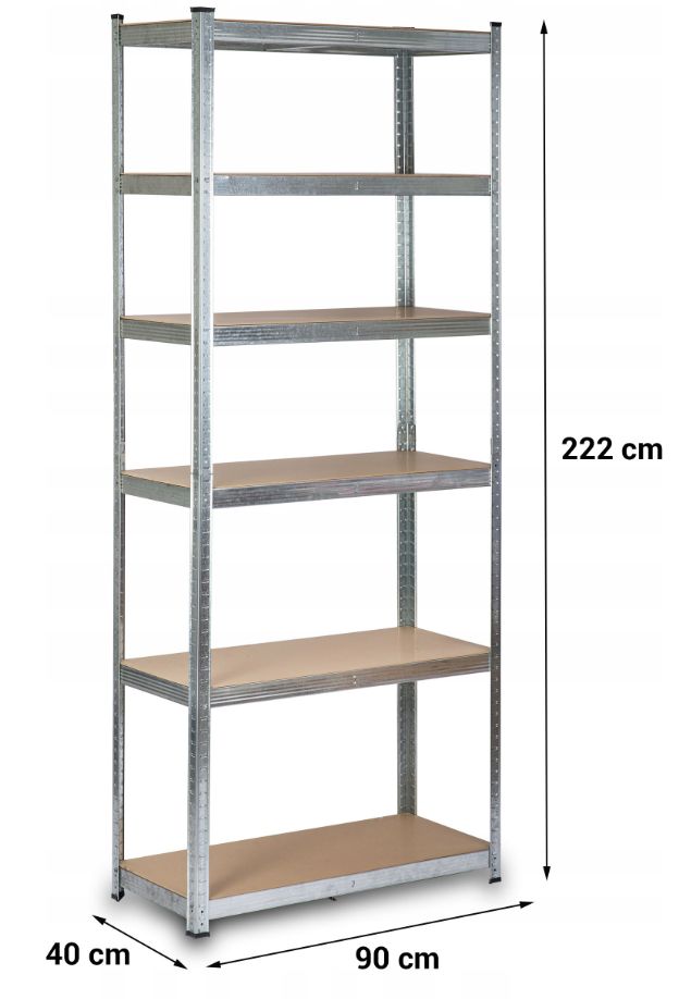 STRONG Storage Rack Metal Garage Basement 6 Shelves 900 Kg 220x90x40cm Manufacturer Anytech
