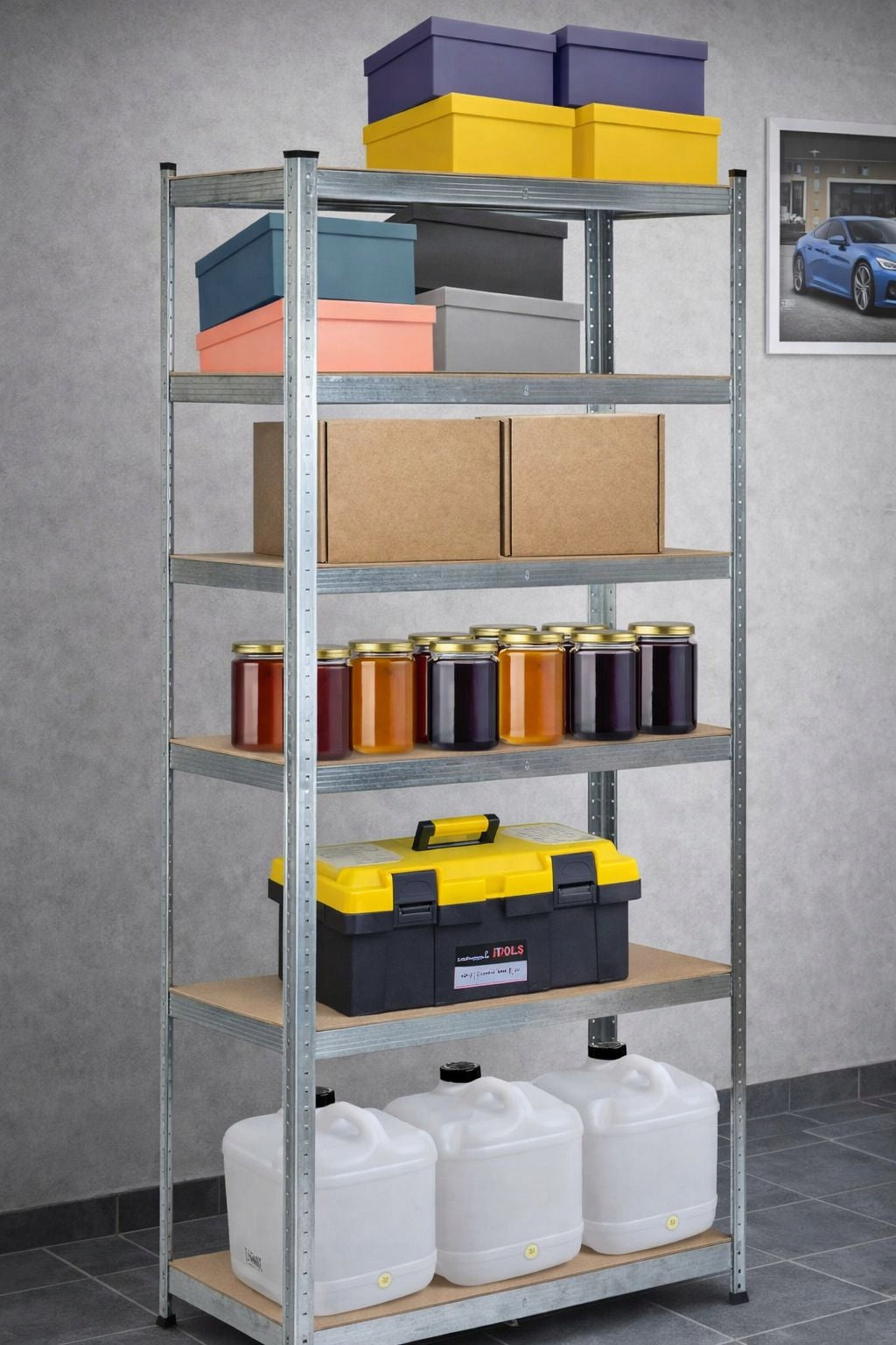 STRONG Storage Rack Metal Garage Basement 6 Shelves 900 Kg 220x90x40cm Packaging status original