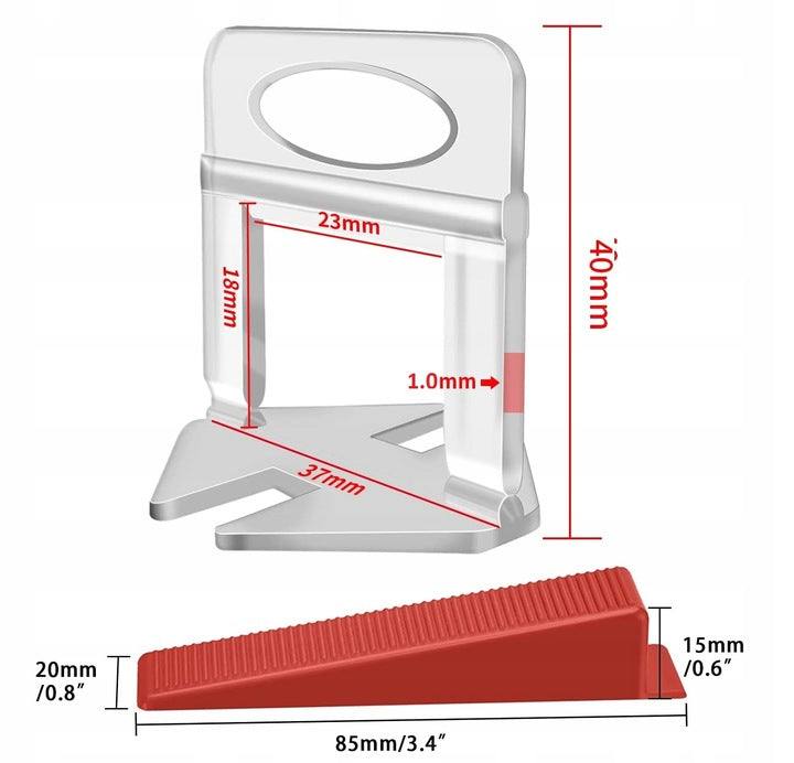 STRONG TILE LAYING LEVELING SYSTEM CLIPS WEDGES PLIERS 1mm 1.0mm Manufacturer code KLINY SYSTEM POZIOMOWANIA SZCZYPCE