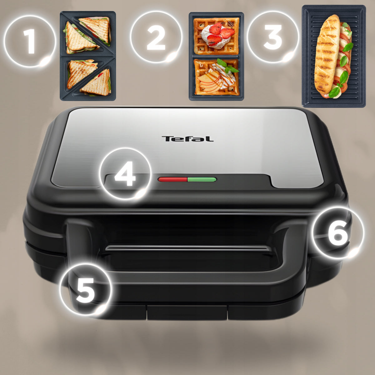 STRONG TOASTER Tefal 3in1 FOR PANINI SANDWICH Waffle TOAST SANDWICHES + MOLDS EAN (GTIN) 5906063226522