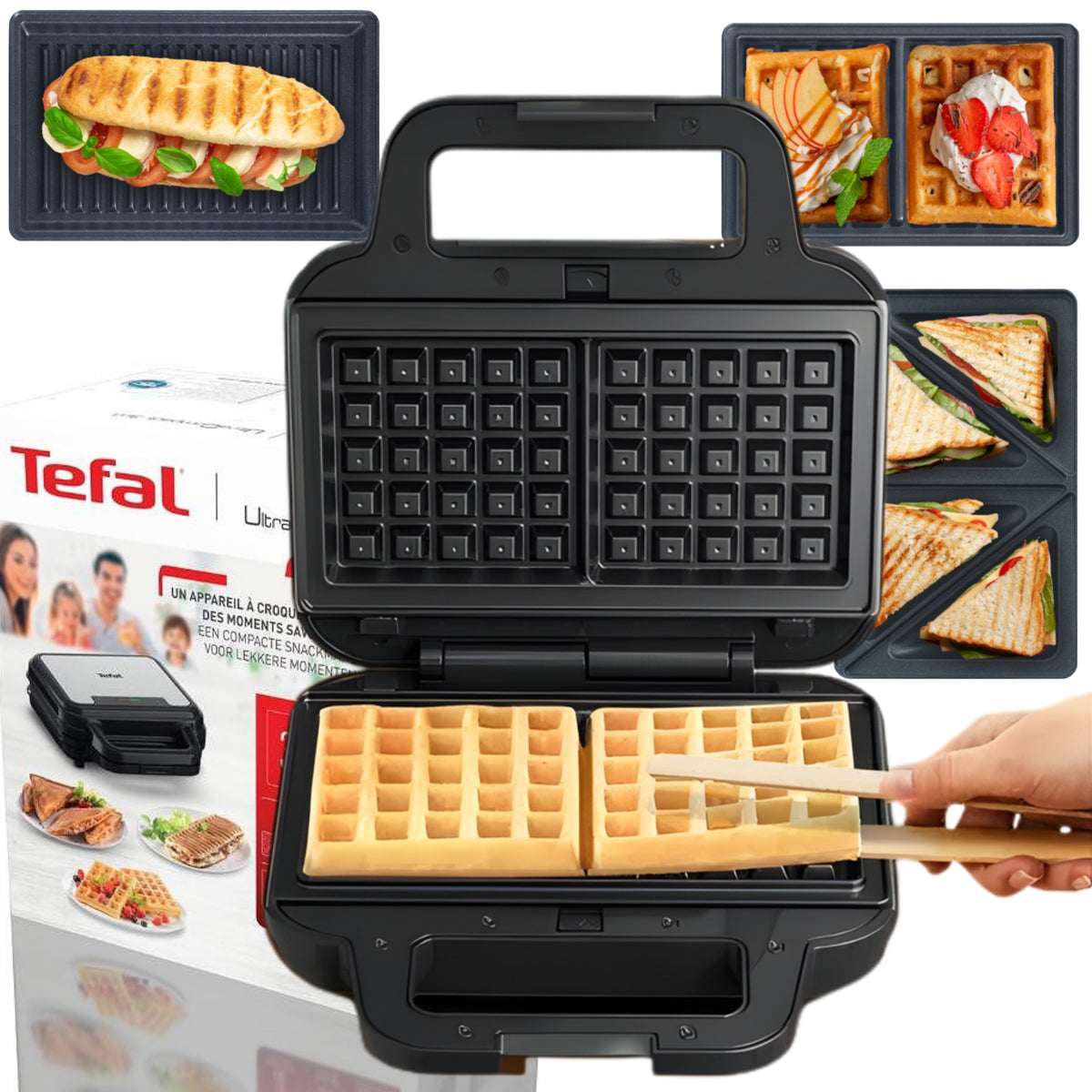 STRONG TOASTER Tefal 3in1 FOR PANINI SANDWICH Waffle TOAST SANDWICHES + MOLDS