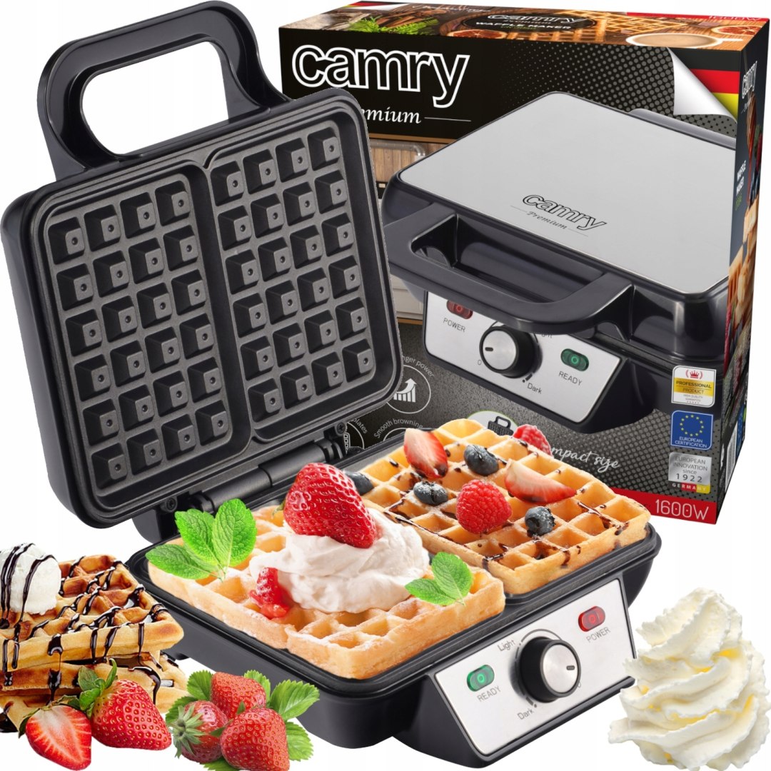 STRONG WAFFLE MAKER XXL LARGE CRISPY WAFFLES THERMOSTAT ADJUSTMENT 1600W