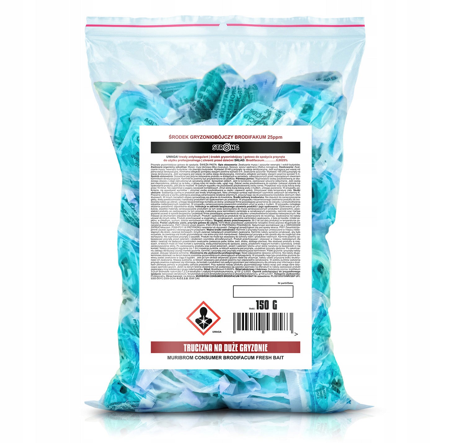 STRONGEST POISON FOR LARGE RODENTS CENTER POISON SACHET PASTE 450G Product weight with unit packaging 0.45 kg