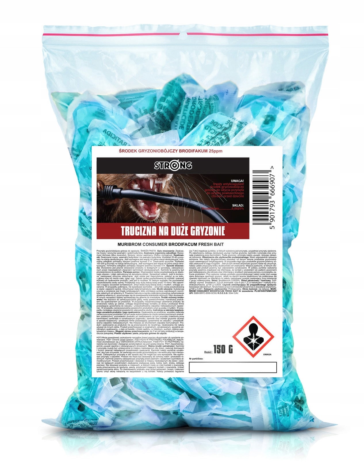 STRONGEST POISON FOR LARGE RODENTS CENTER POISON SACHET PASTE 450G Use Against mice rats