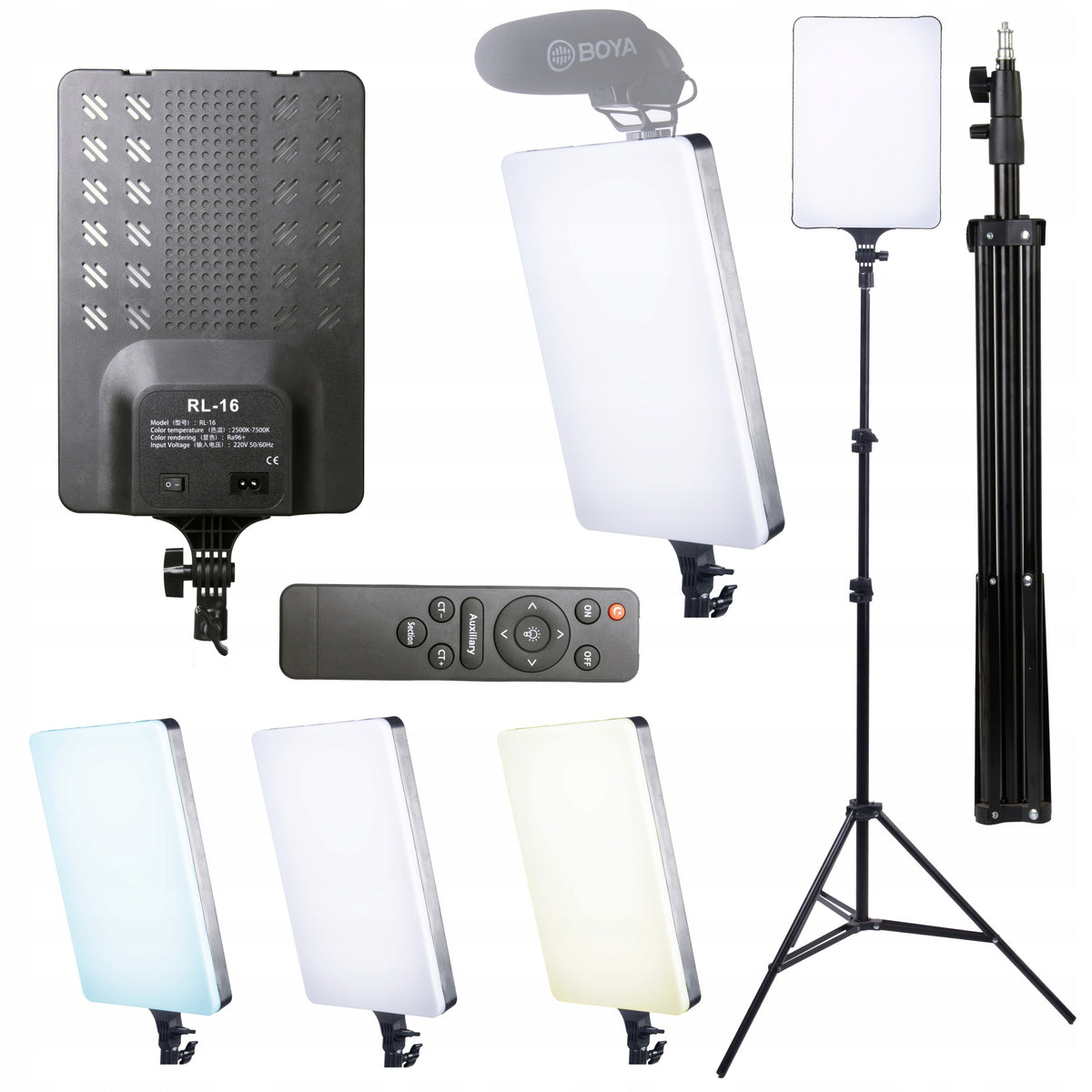STUDIO LED LAMP 43x23 500W REMOTE CONTROL KIT + TRIPOD 210cm FOR YouTube PHOTOS
