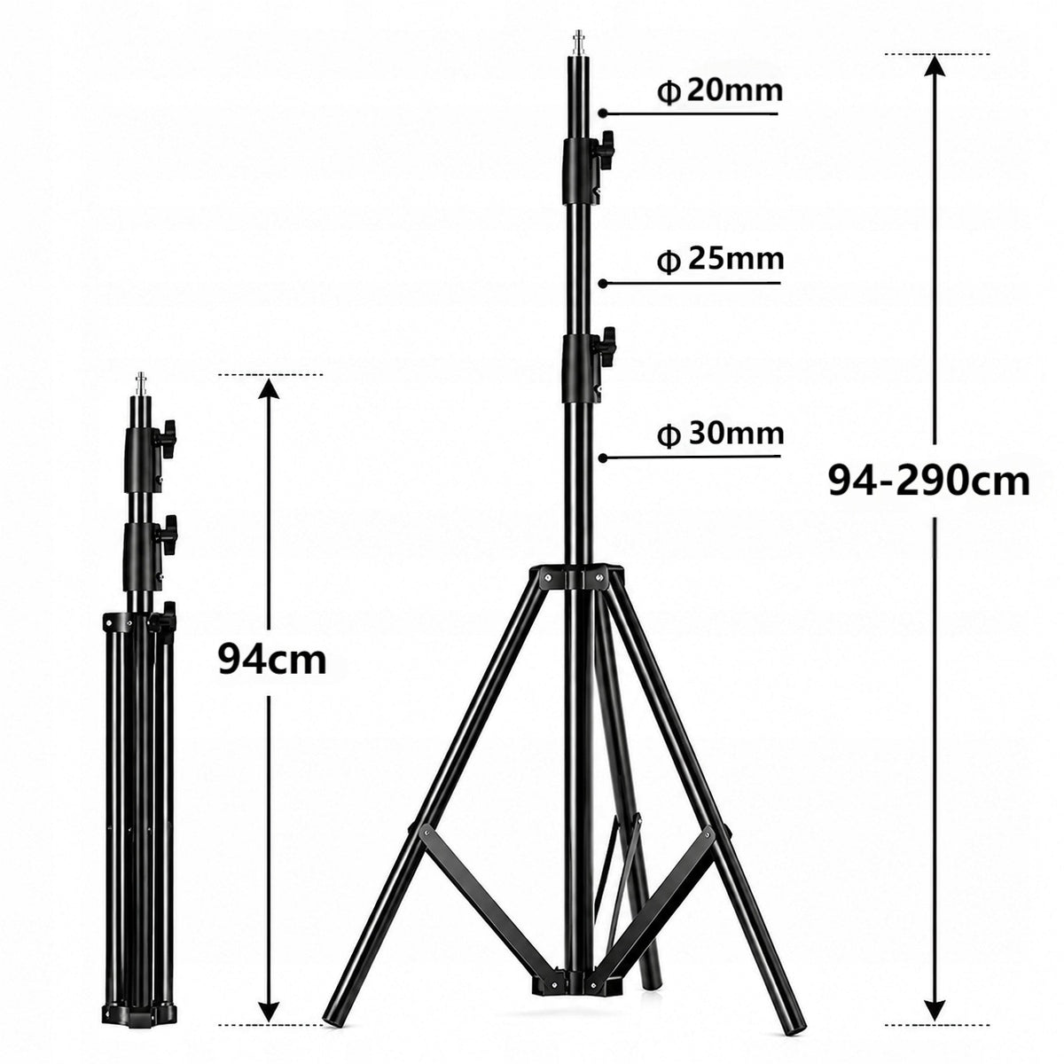 STUDIO LIGHT STAND 290CM 5KG 16MM 1/4" + BAG + HEAD Brand no brand