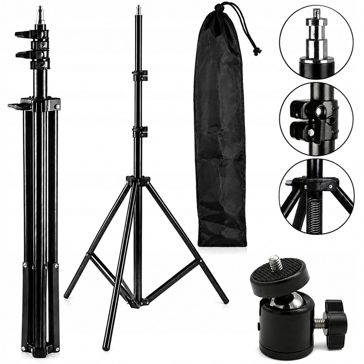 STUDIO LIGHT STAND 290CM 5KG 16MM 1/4" + BAG + HEAD