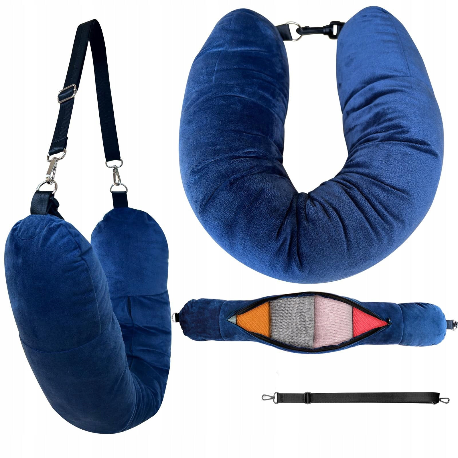 STUFFING TRAVEL PILLOW WITH SPACE FOR CLOTHES 2IN1 FREE LUGGAGE