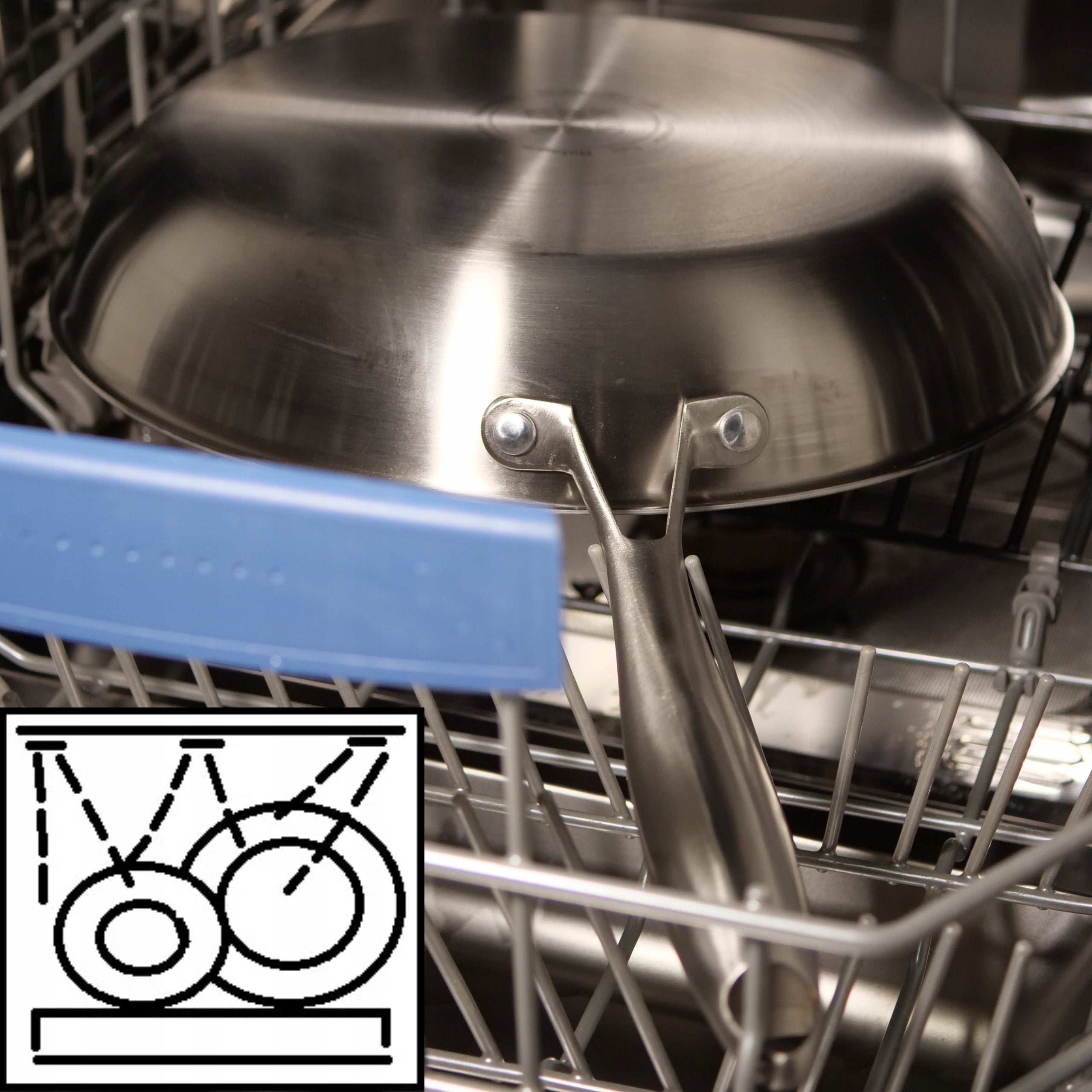 STURDY 28cm STAINLESS STEEL PAN WITH GASTRONOMIC RIVET COVER Manufacturer code PATELNIA ZE STALI NIERDZEWNEJ Z POKRYWĄ 28cm