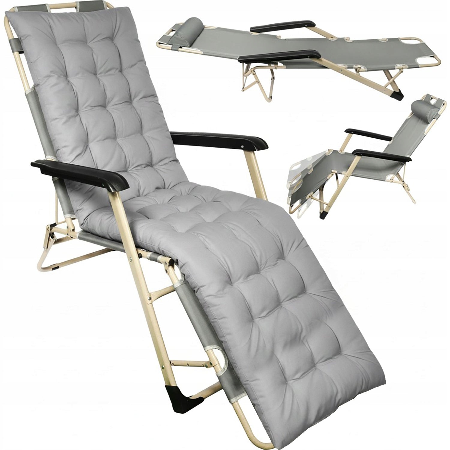 STURDY GARDEN LOUNGER WITH ADJUSTABLE POSITION REINFORCED Garden Chair TERRACE
