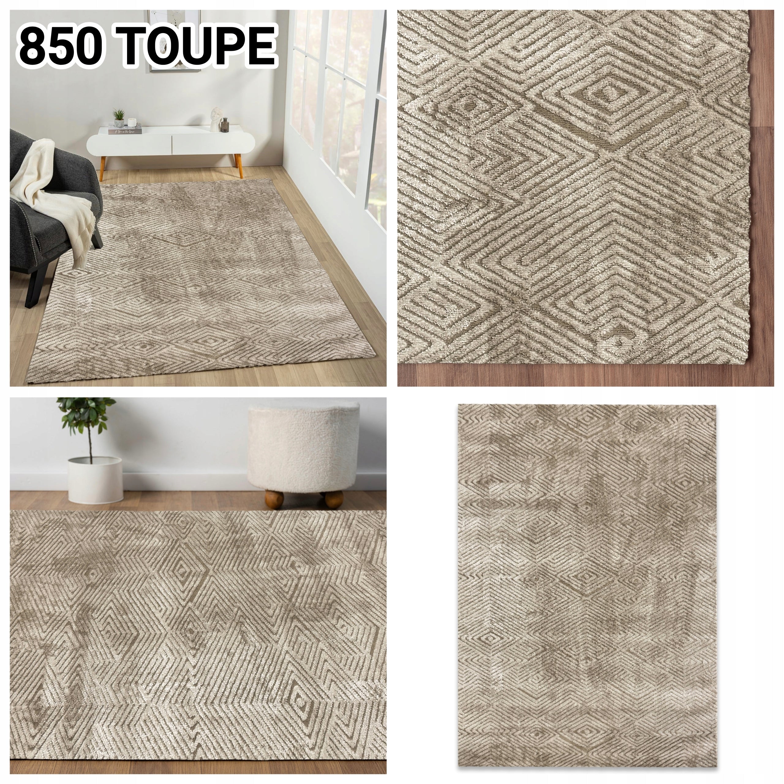 STYLISH MODERN DENSE CARPET 160x230 CREAM GREY VARIOUS DESIGNS FOR LIVING ROOM Brand Sindbad