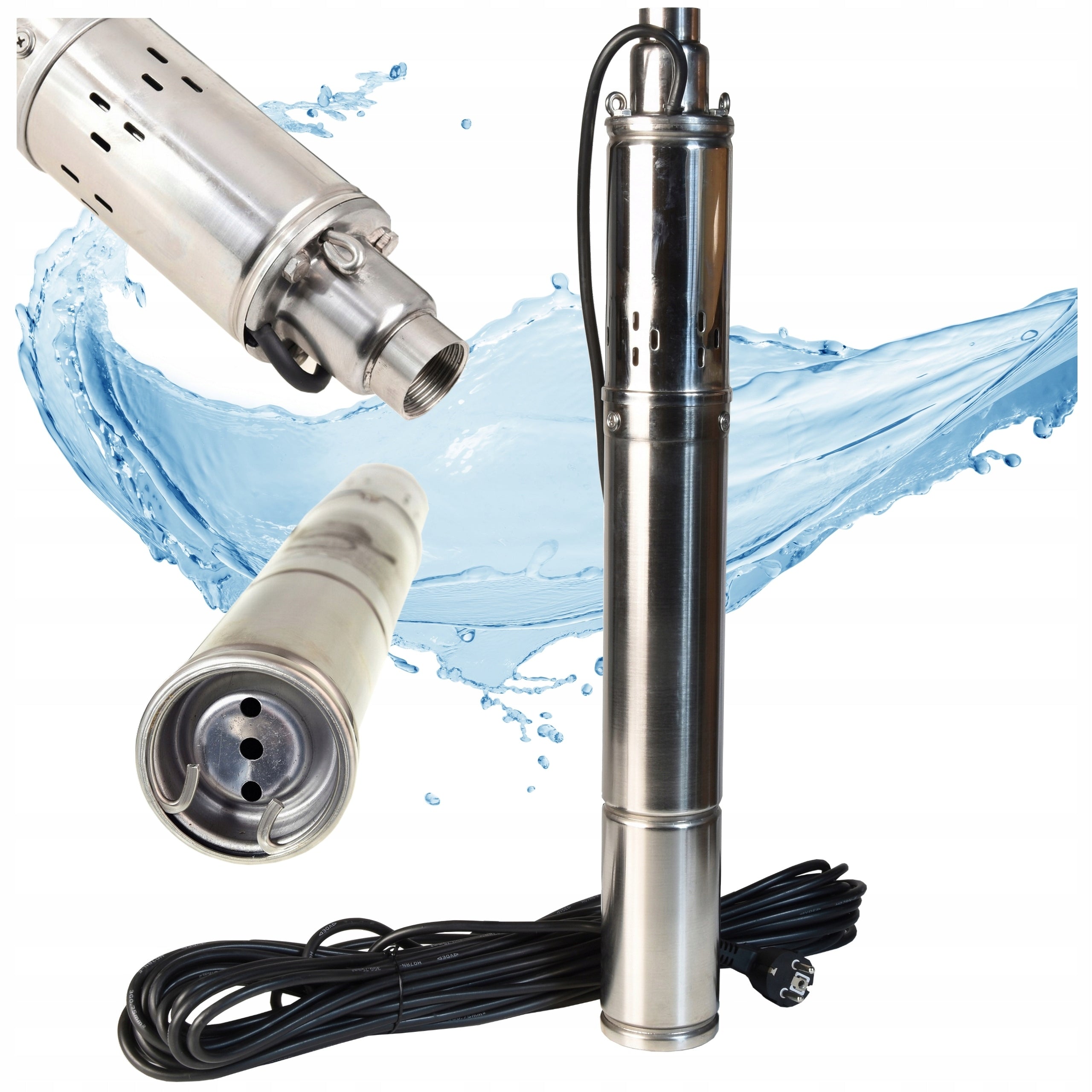 SUBMERSIBLE PUMP 3" DEEP 1800 l/h FOR WATER WELL WATERING EFFICIENT SCREW