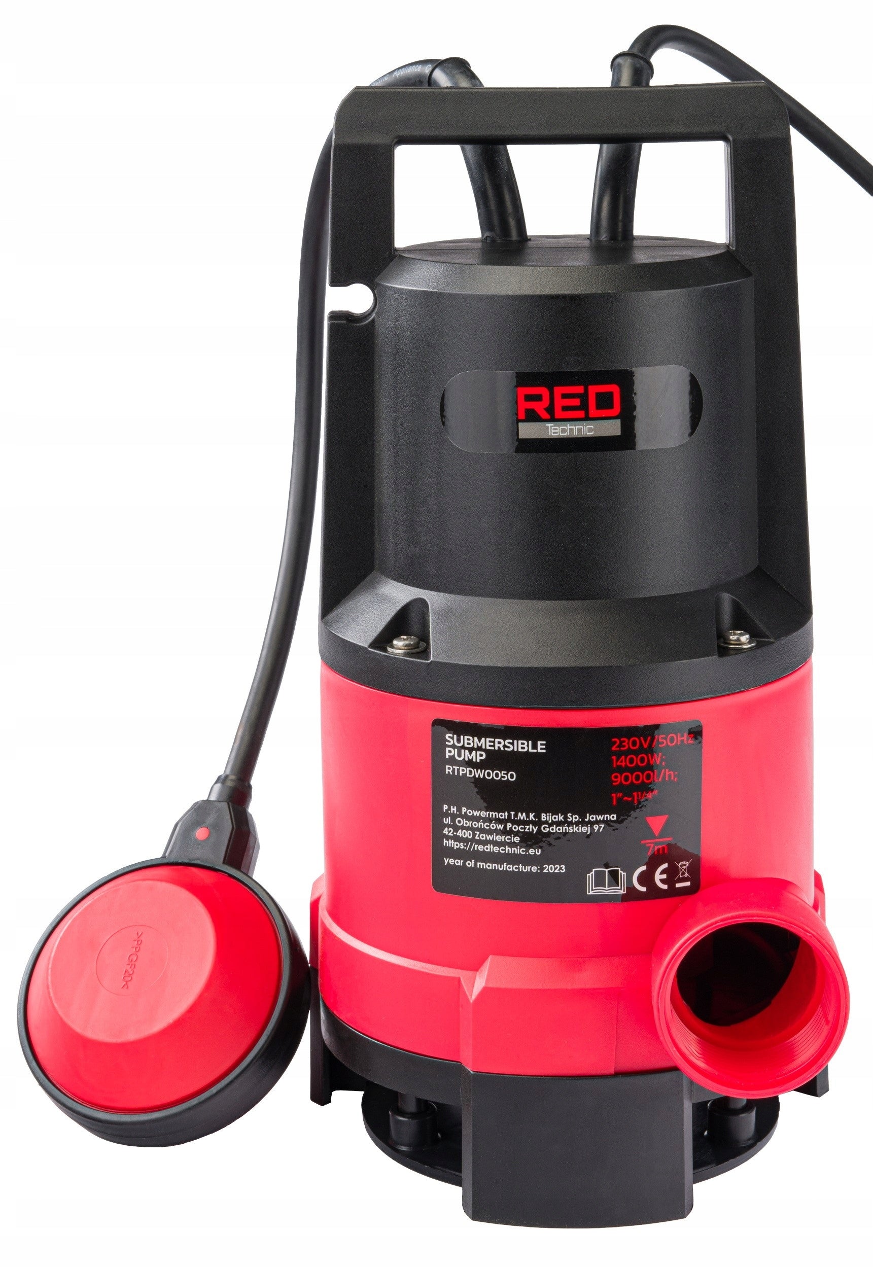 SUBMERSIBLE PUMP FOR CLEAN WATER DIRTY RAINWATER WITH FLOAT 1400W Manufacturer code RTPDW0050