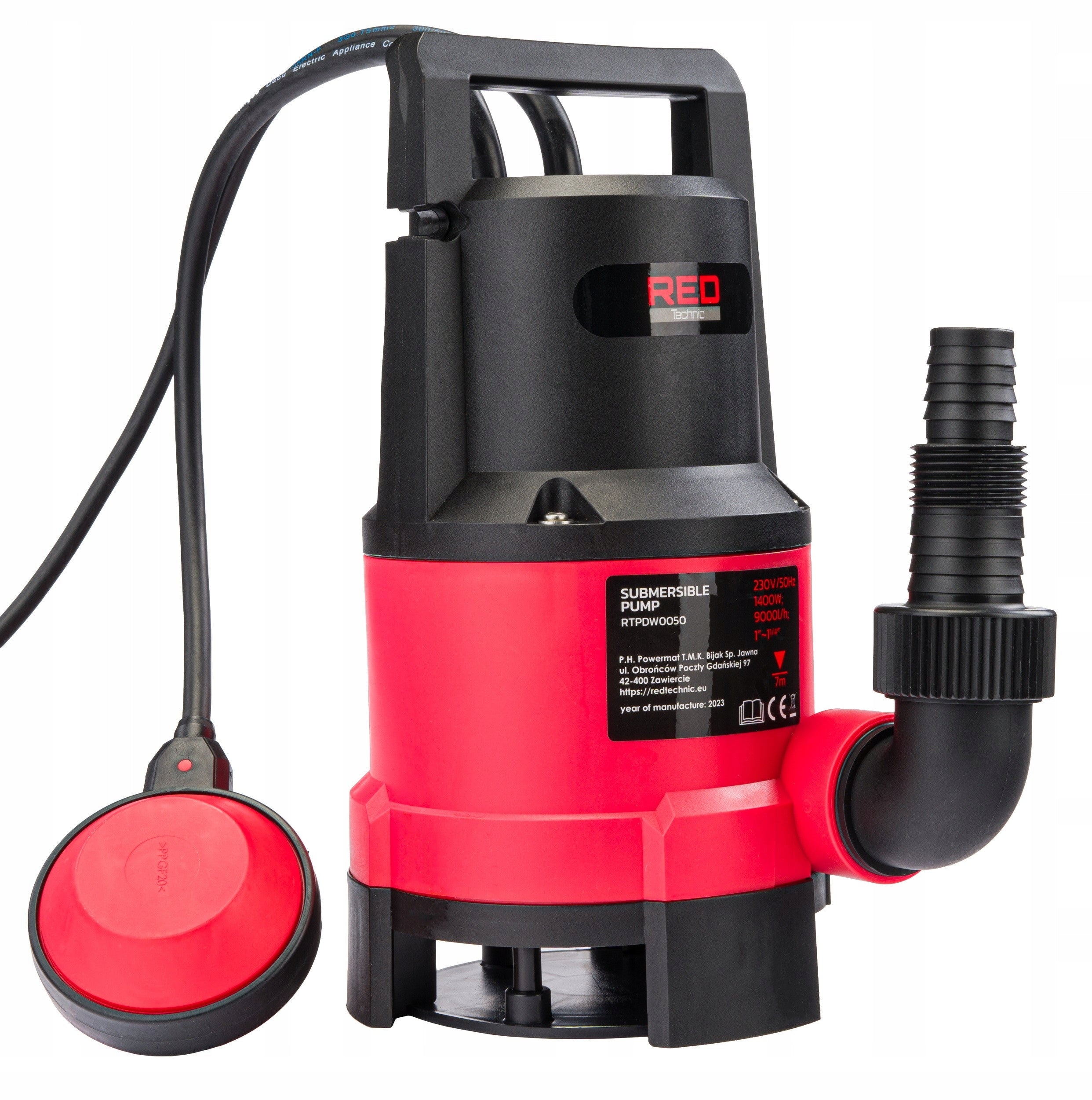 SUBMERSIBLE PUMP FOR CLEAN WATER DIRTY RAINWATER WITH FLOAT 1400W Pump type submersible