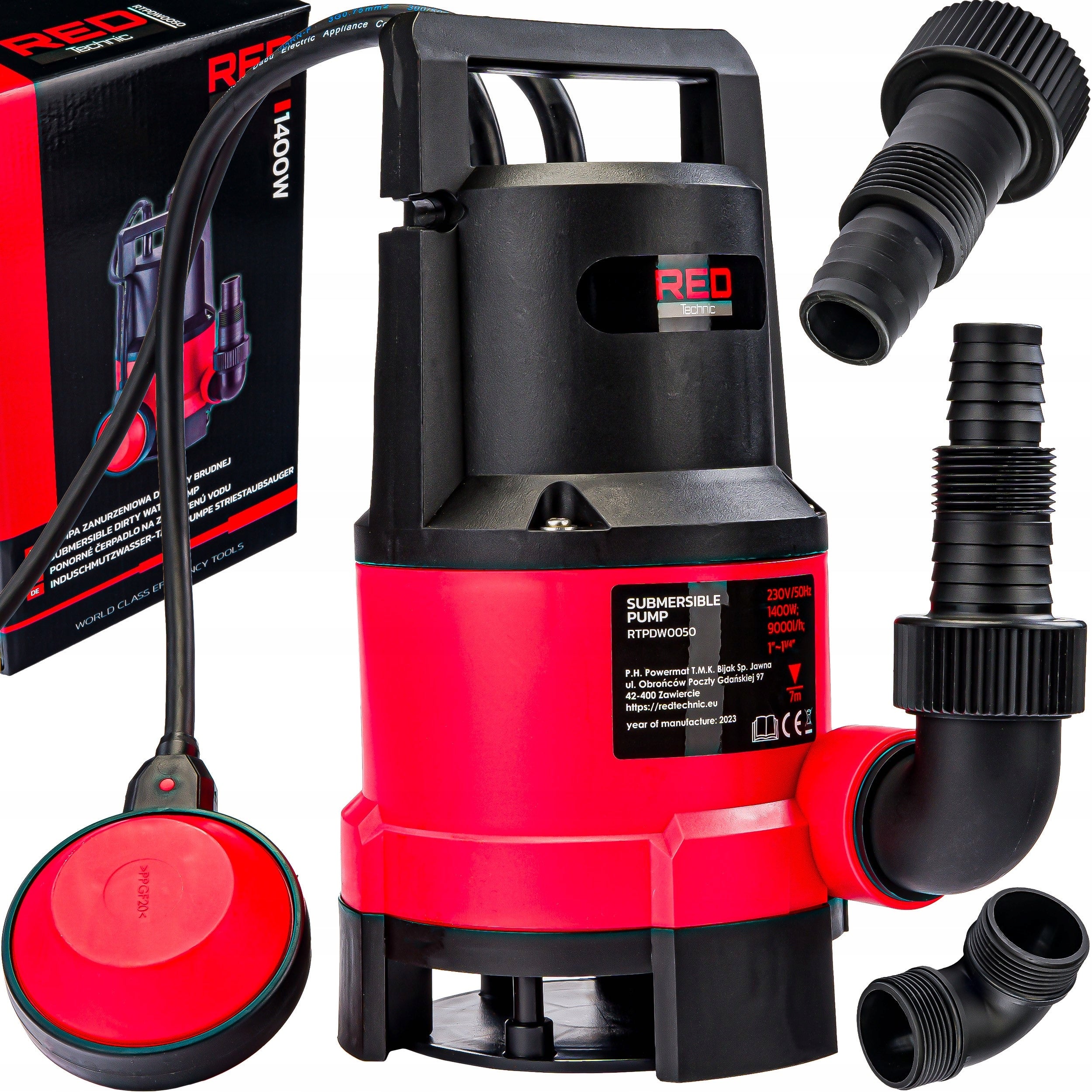 SUBMERSIBLE PUMP FOR CLEAN WATER DIRTY RAINWATER WITH FLOAT 1400W