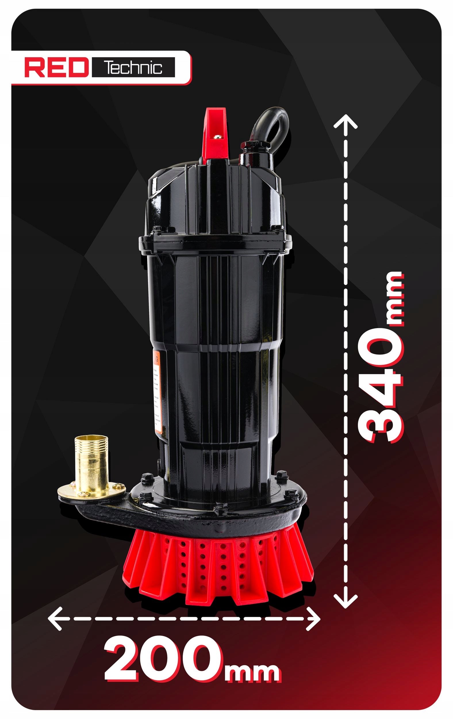 SUBMERSIBLE PUMP FOR DIRTY WATER CLEAN RAINWATER 8000 l/h 1" Product weight with unit packaging 5.5 kg