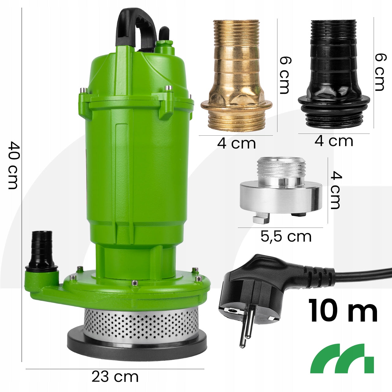 SUBMERSIBLE PUMP FOR DIRTY WATER CLEAN RAINWATER WELL 12000 l/h Engine power 550 W