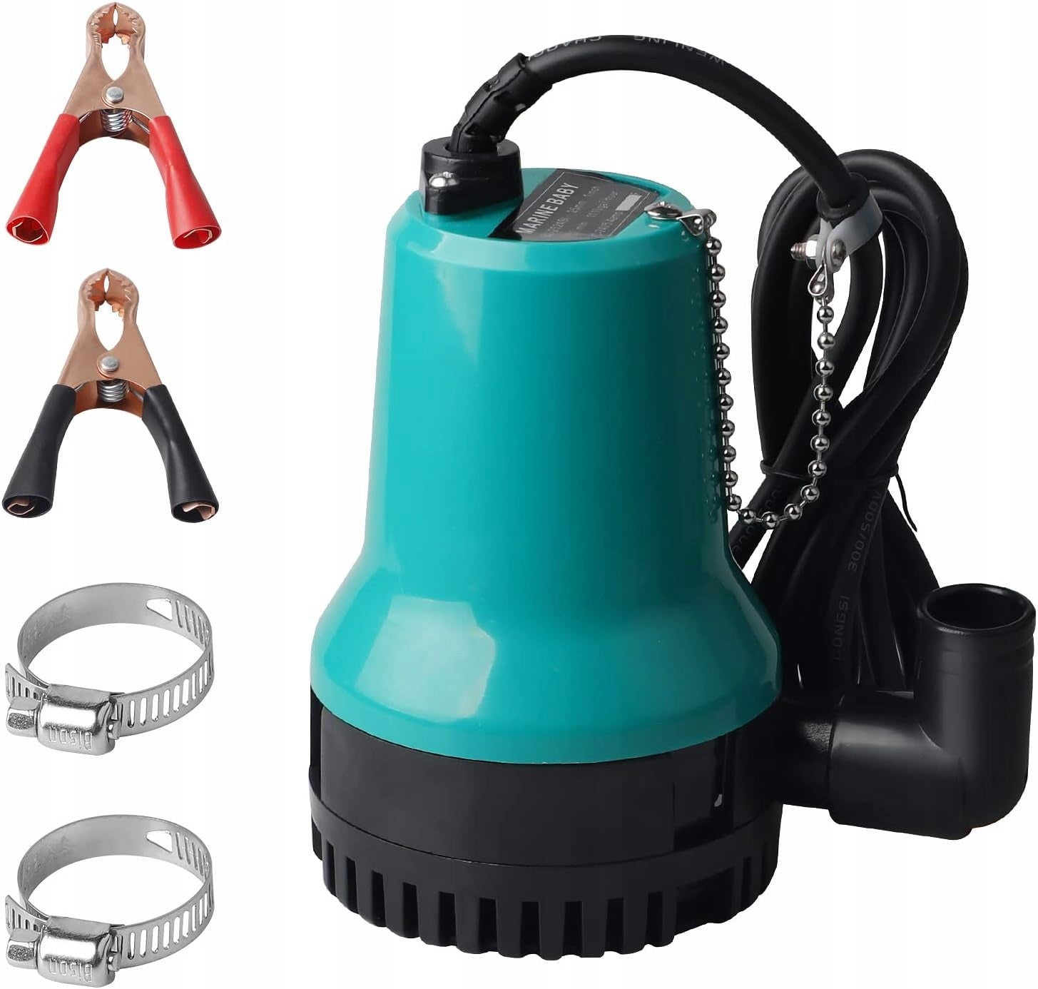 SUBMERSIBLE PUMP FOR DIRTY WATER DC 12 V, 50 W, 4200 l/h, SUBMERSIBLE PUMP
