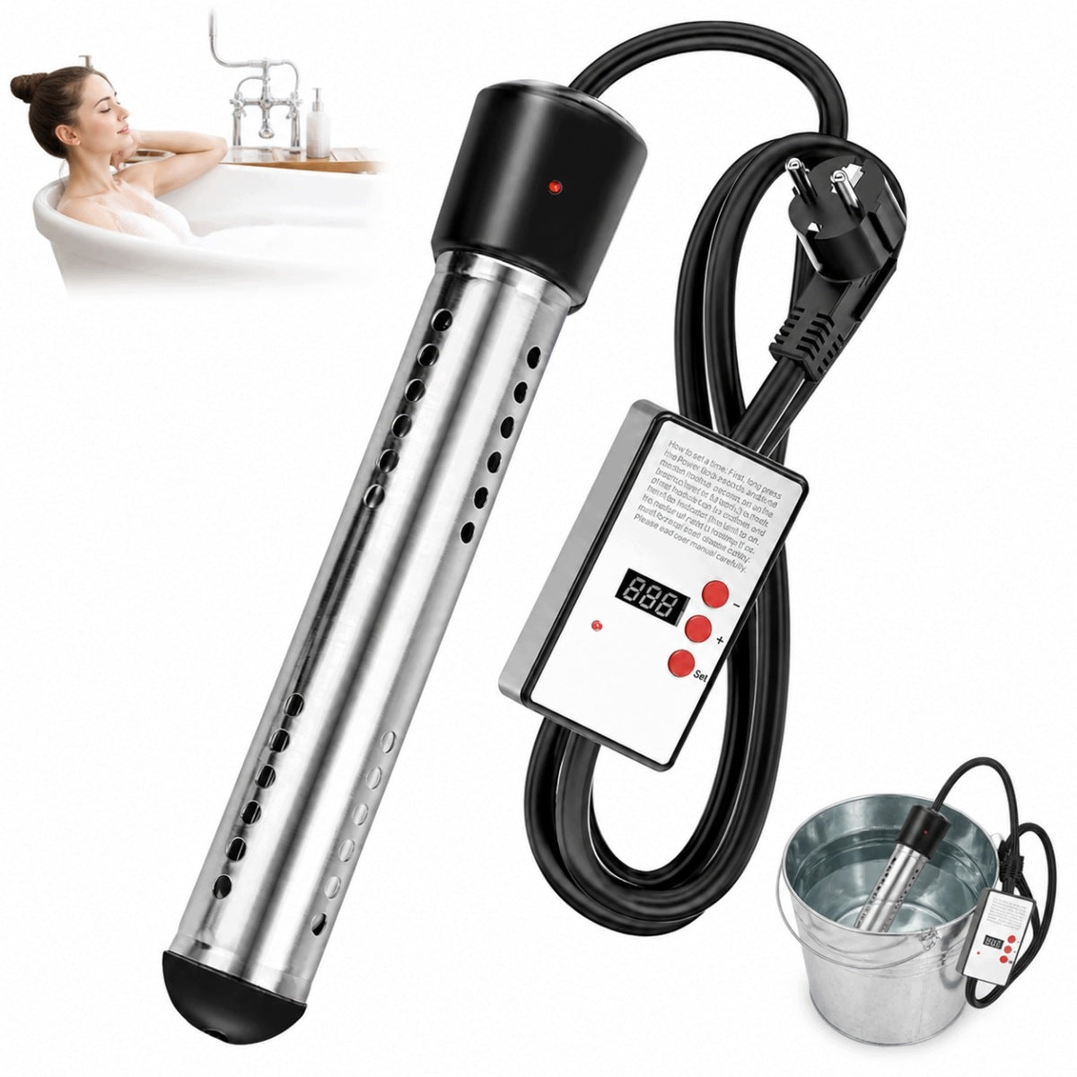 SUBMERSIBLE WATER HEATER 3000W FAST AND EFFICIENT POOL HEATING