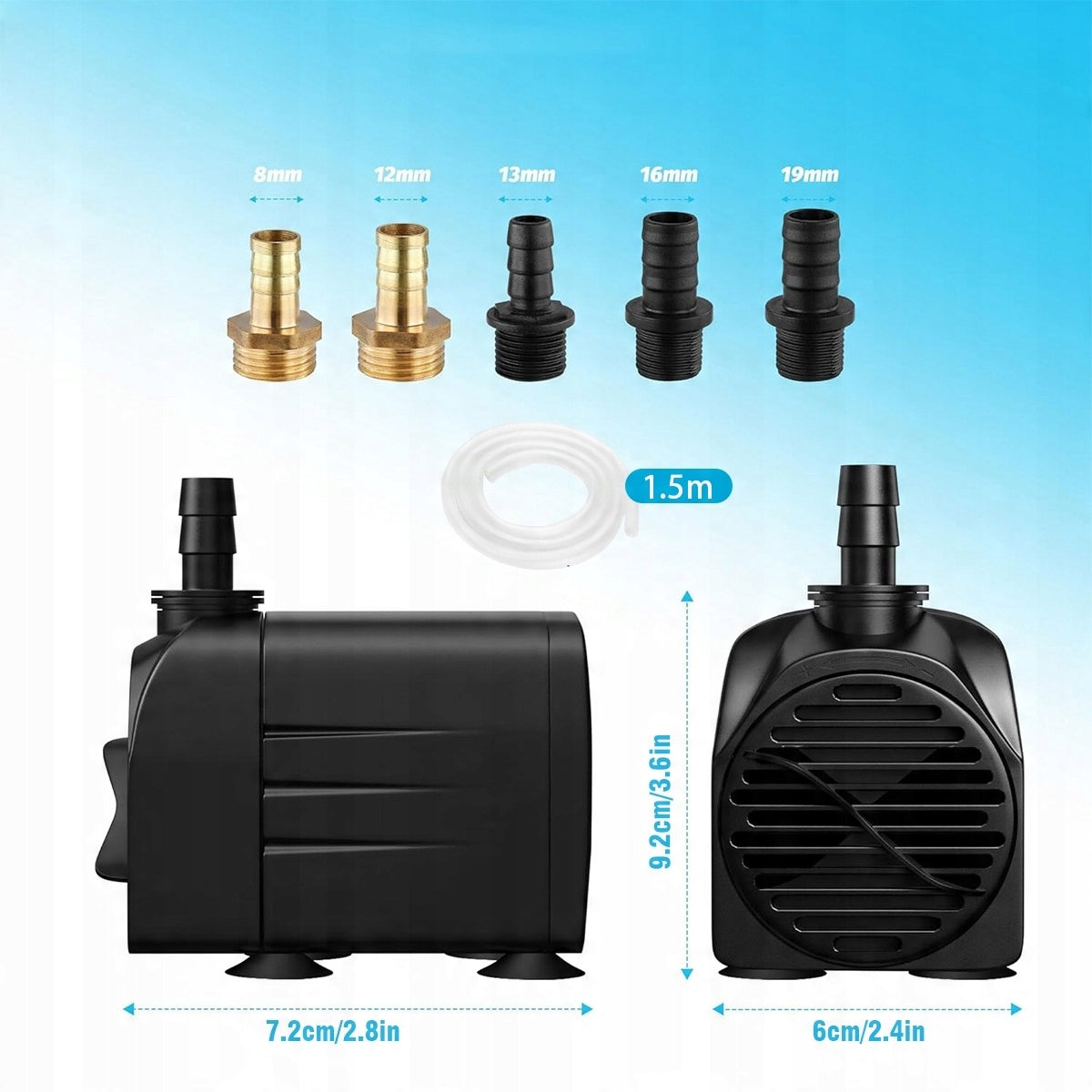 SUBMERSIBLE WATER PUMP 2000L/H 25W FOUNTAIN PUMP POND PUMP Packaging status original