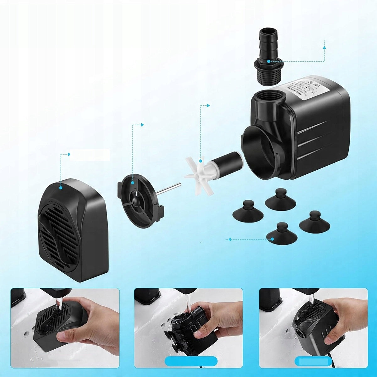 SUBMERSIBLE WATER PUMP 2000L/H 25W FOUNTAIN PUMP POND PUMP Pump capacity l/h 1601 - 2500 l/h